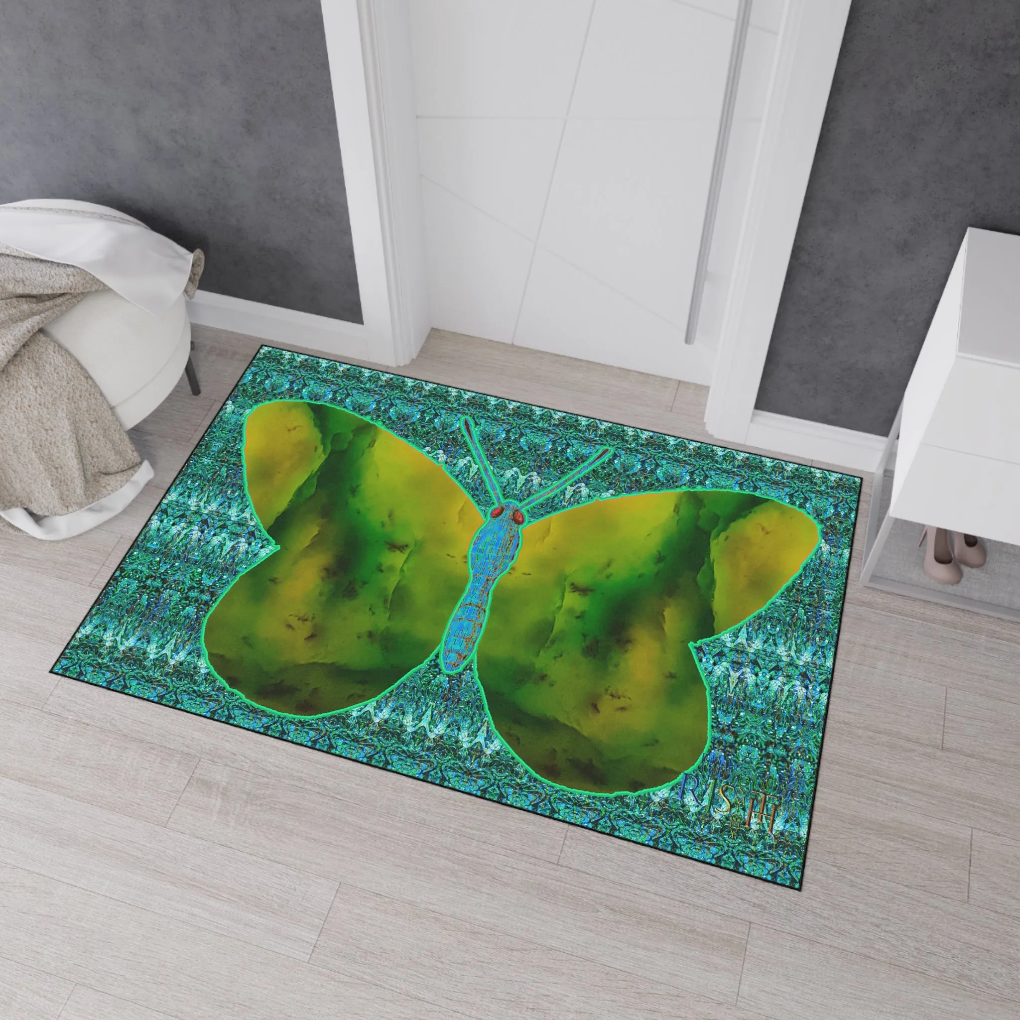 Heavy Duty Floor Mat (Butterfly Glade Denizen & Samhain Dream Thaw 12 & Blue Logo@Alchemic) RJSTH@Fabric#10_14 of 16 RJSTHw2025 RJS