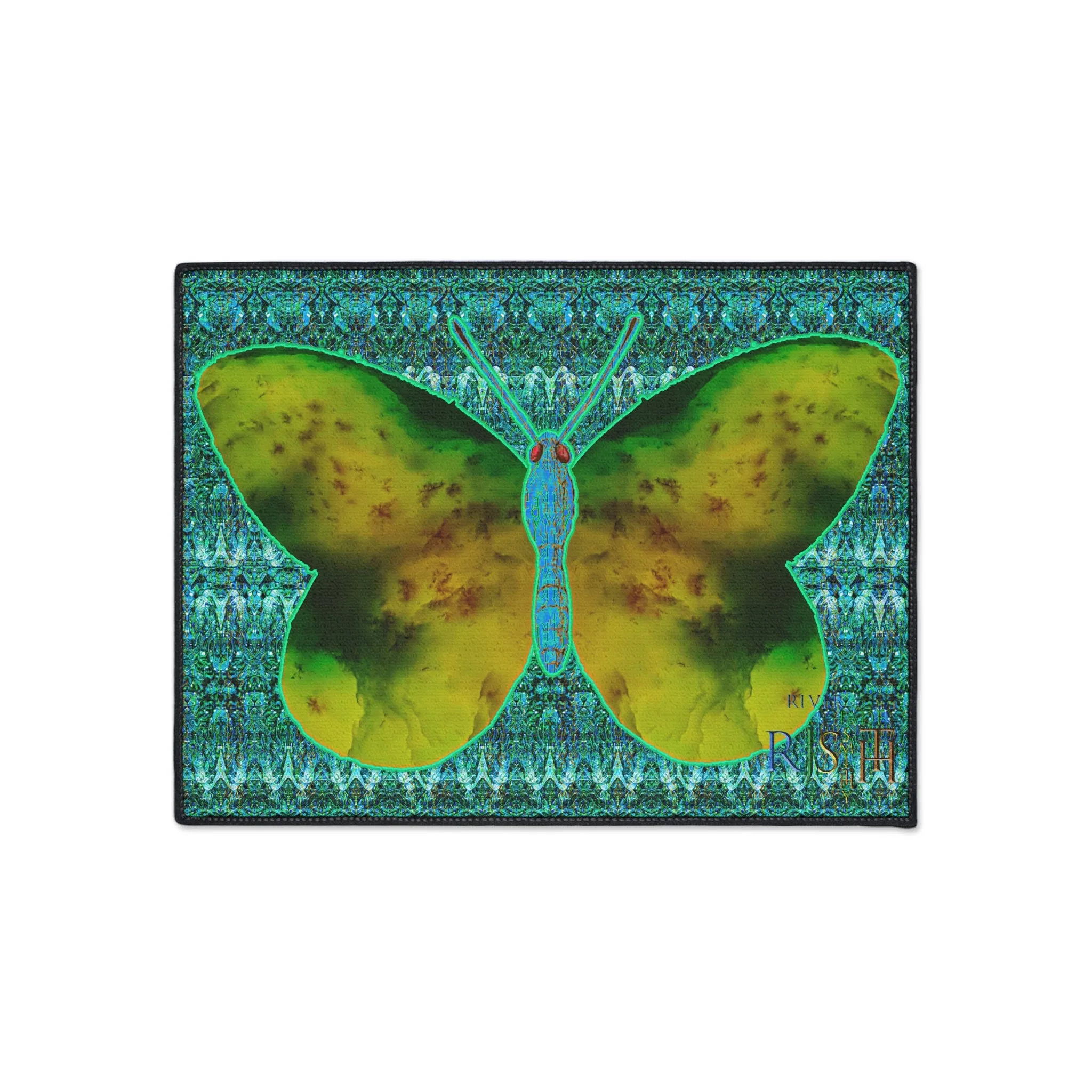 Heavy Duty Floor Mat (Butterfly Glade Denizen & Samhain Dream Thaw 12 & Blue Logo@Alchemic) RJSTH@Fabric#10_16 of 16 RJSTHw2025 RJS