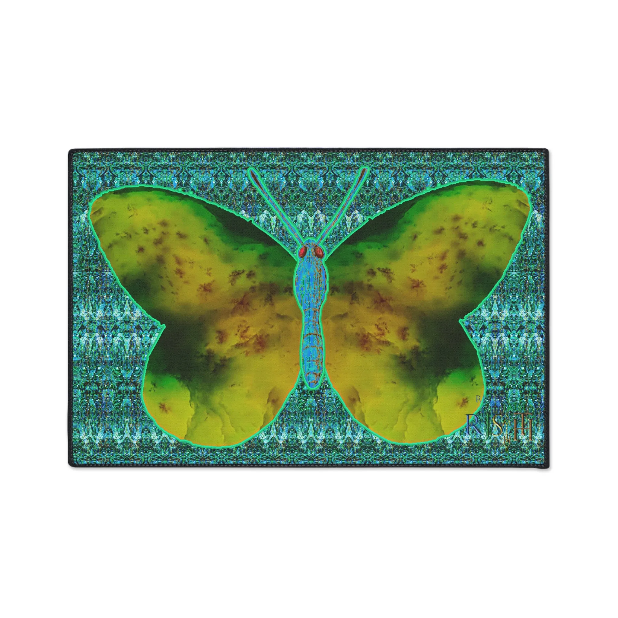 Heavy Duty Floor Mat (Butterfly Glade Denizen & Samhain Dream Thaw 12 & Blue Logo@Alchemic) RJSTH@Fabric#10_16 of 16 RJSTHw2025 RJS