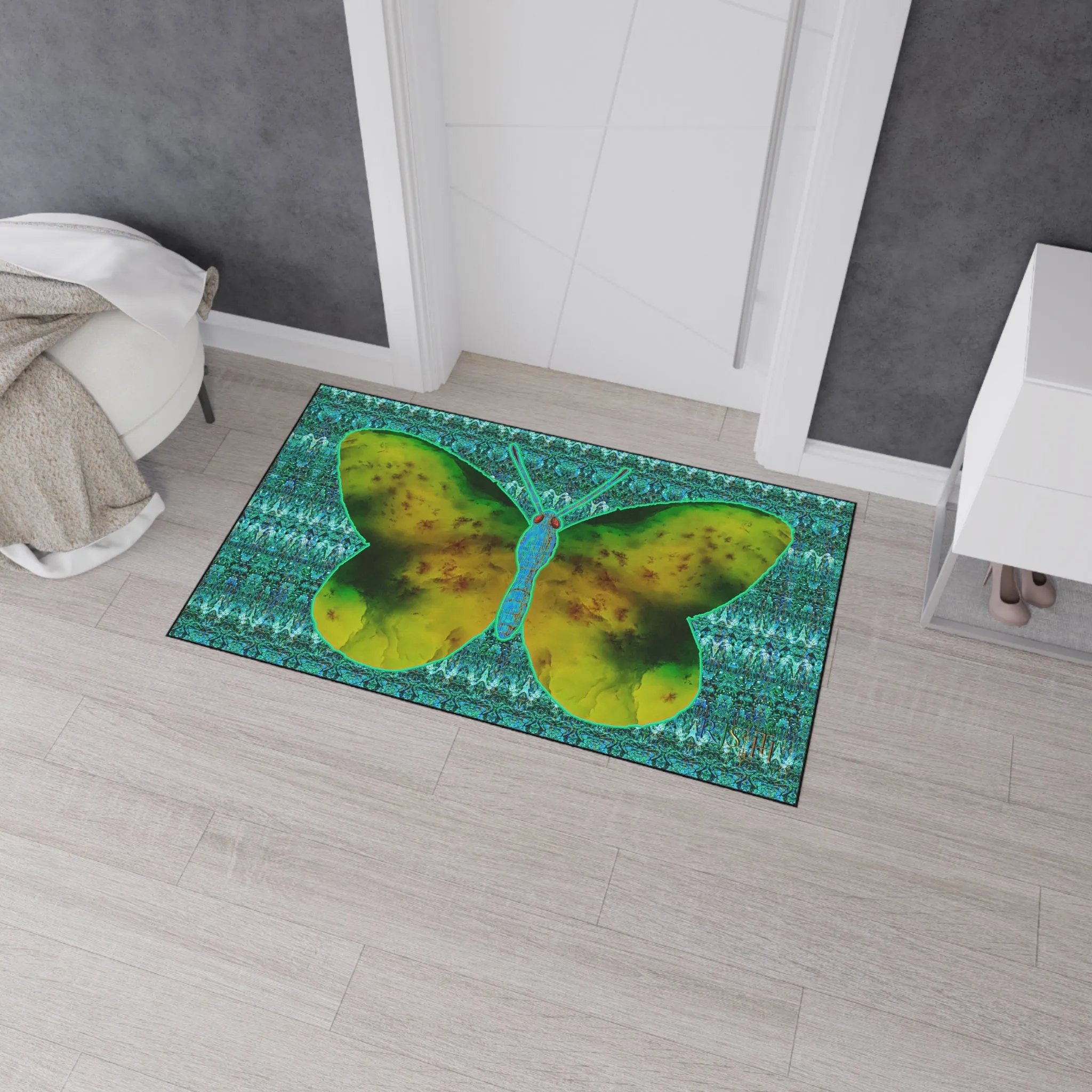 Heavy Duty Floor Mat (Butterfly Glade Denizen & Samhain Dream Thaw 12 & Blue Logo@Alchemic) RJSTH@Fabric#10_16 of 16 RJSTHw2025 RJS