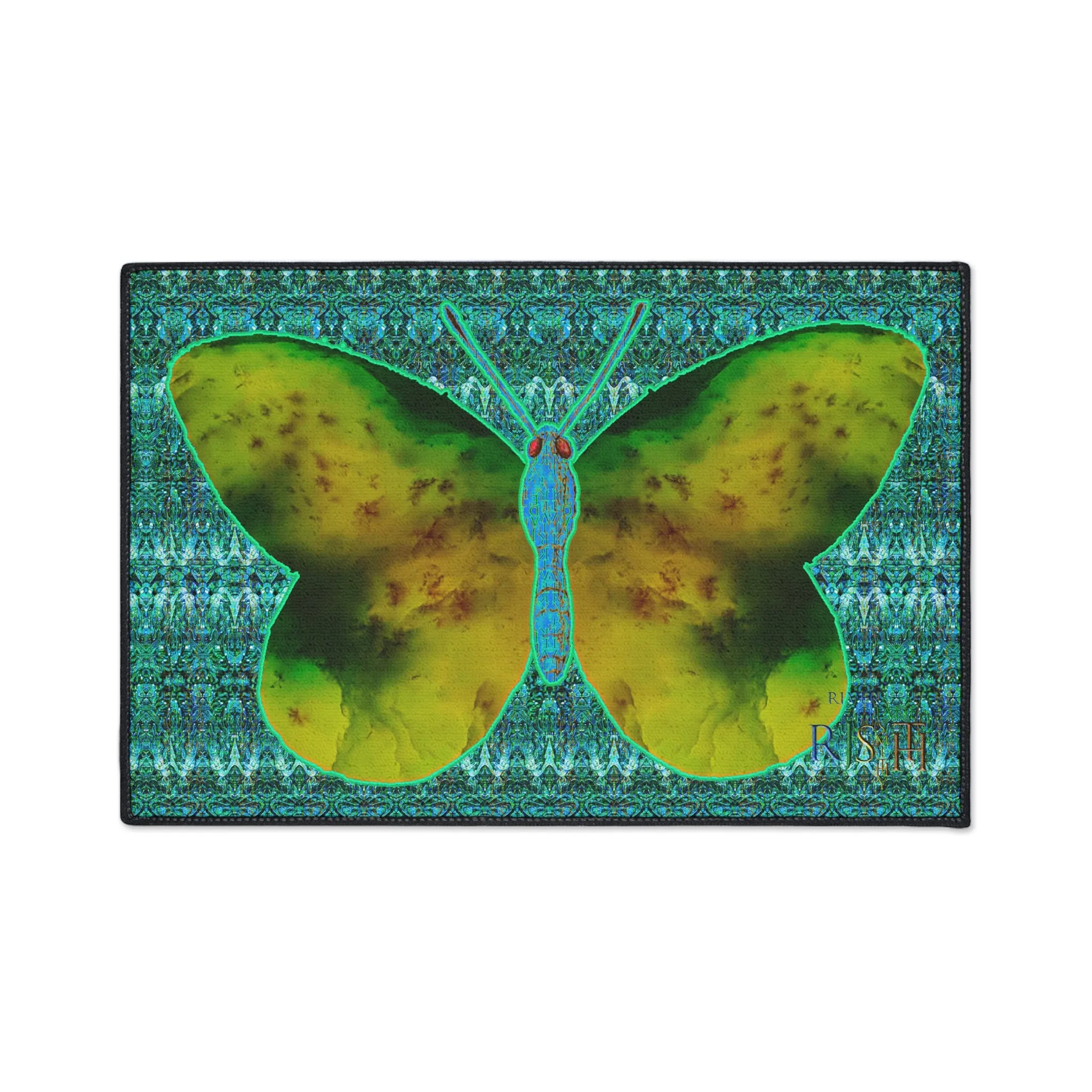 Heavy Duty Floor Mat (Butterfly Glade Denizen & Samhain Dream Thaw 12 & Blue Logo@Alchemic) RJSTH@Fabric#10_16 of 16 RJSTHw2025 RJS