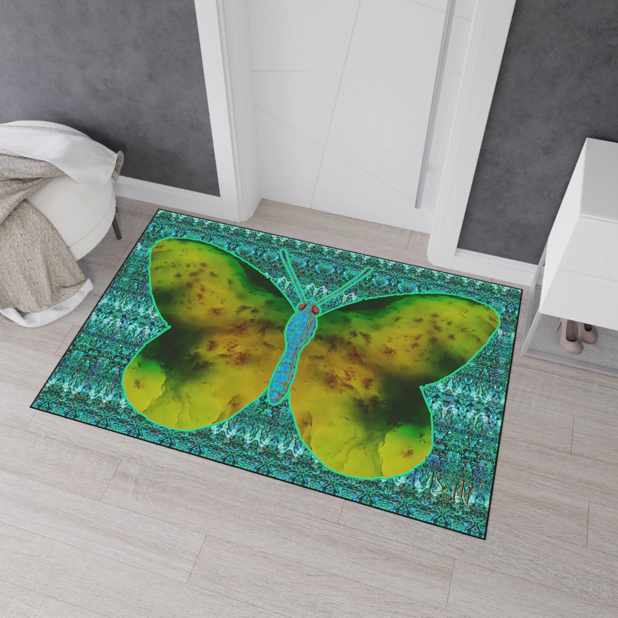 Heavy Duty Floor Mat (Butterfly Glade Denizen & Samhain Dream Thaw 12 & Blue Logo@Alchemic) RJSTH@Fabric#10_16 of 16 RJSTHw2025 RJS