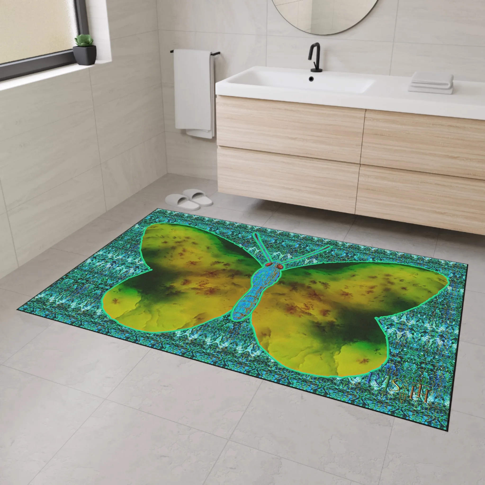 Heavy Duty Floor Mat (Butterfly Glade Denizen & Samhain Dream Thaw 12 & Blue Logo@Alchemic) RJSTH@Fabric#10_16 of 16 RJSTHw2025 RJS