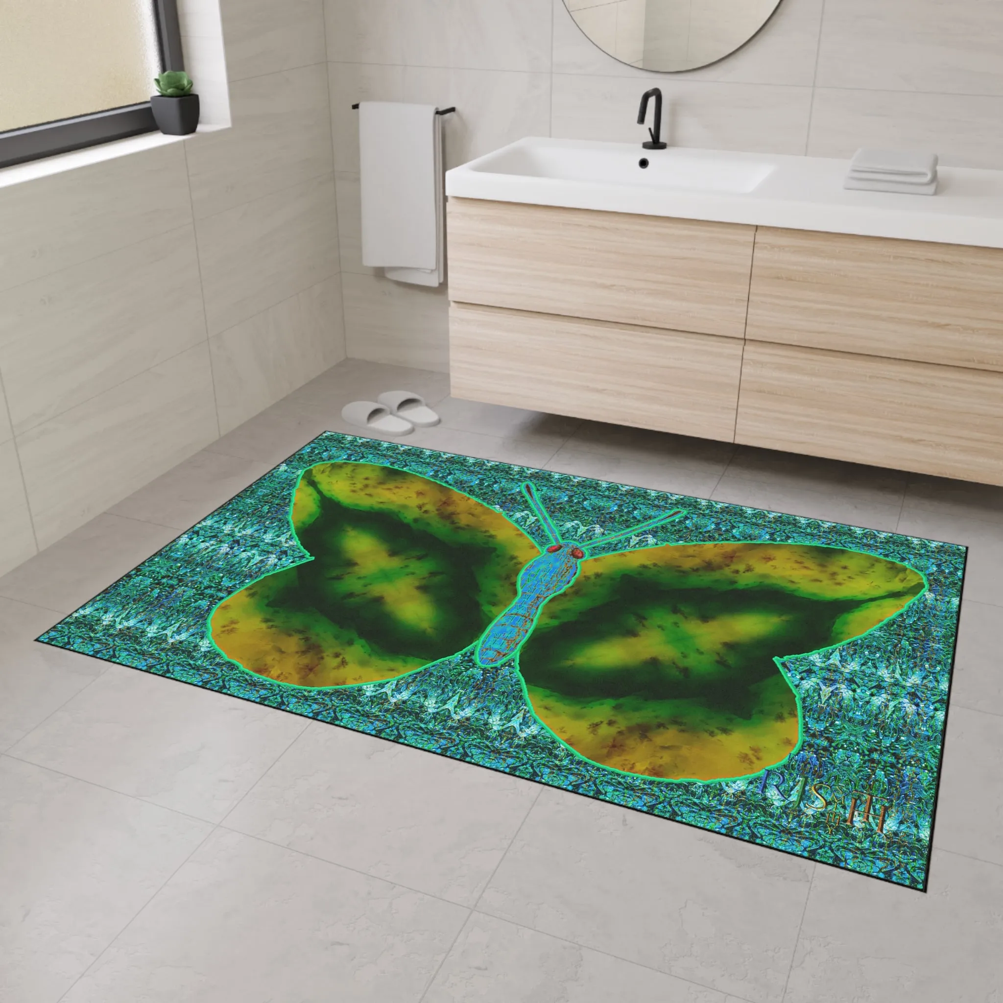 Heavy Duty Floor Mat (Butterfly Glade Denizen & Samhain Dream Thaw 12 & Blue Logo@Alchemic) RJSTH@Fabric#10_6 of 16 RJSTHw2025 RJS