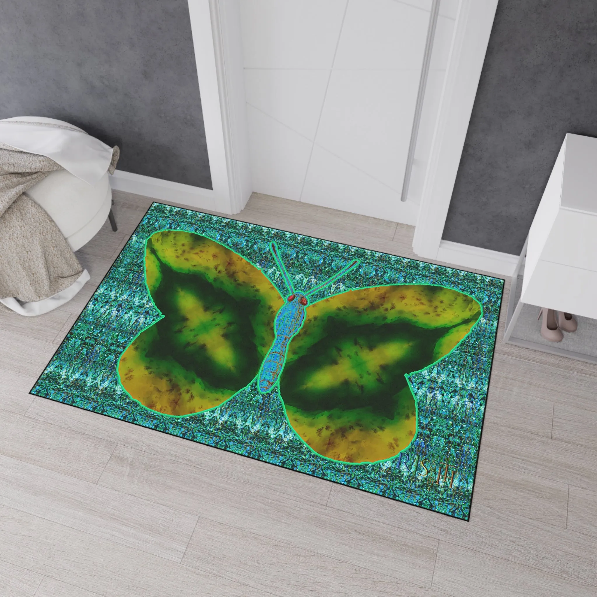 Heavy Duty Floor Mat (Butterfly Glade Denizen & Samhain Dream Thaw 12 & Blue Logo@Alchemic) RJSTH@Fabric#10_6 of 16 RJSTHw2025 RJS