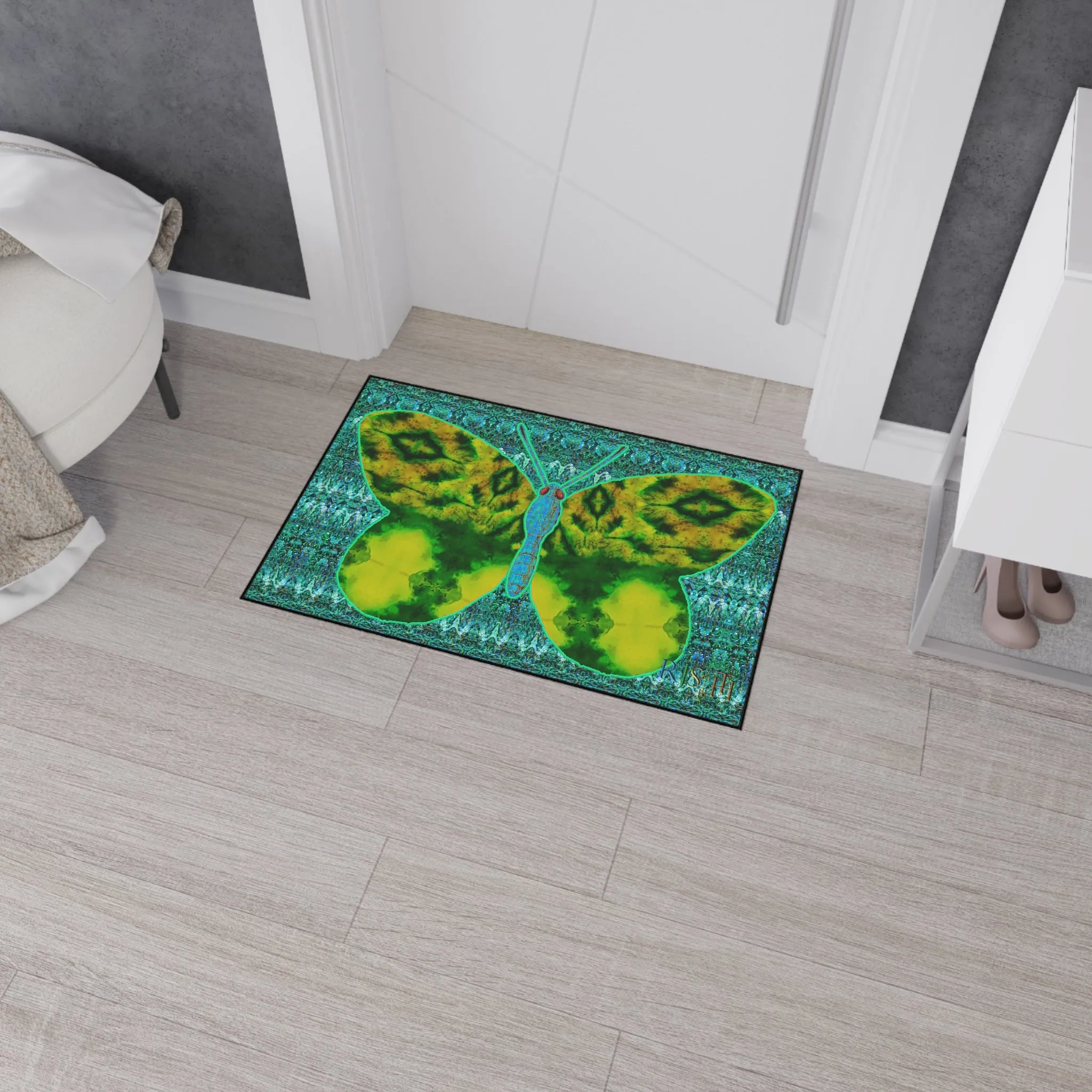 Heavy Duty Floor Mat (Butterfly Glade Denizen & Samhain Dream Thaw 12 & Blue Logo@Alchemic) RJSTH@Fabric#10_7 of 16 RJSTHw2025 RJS
