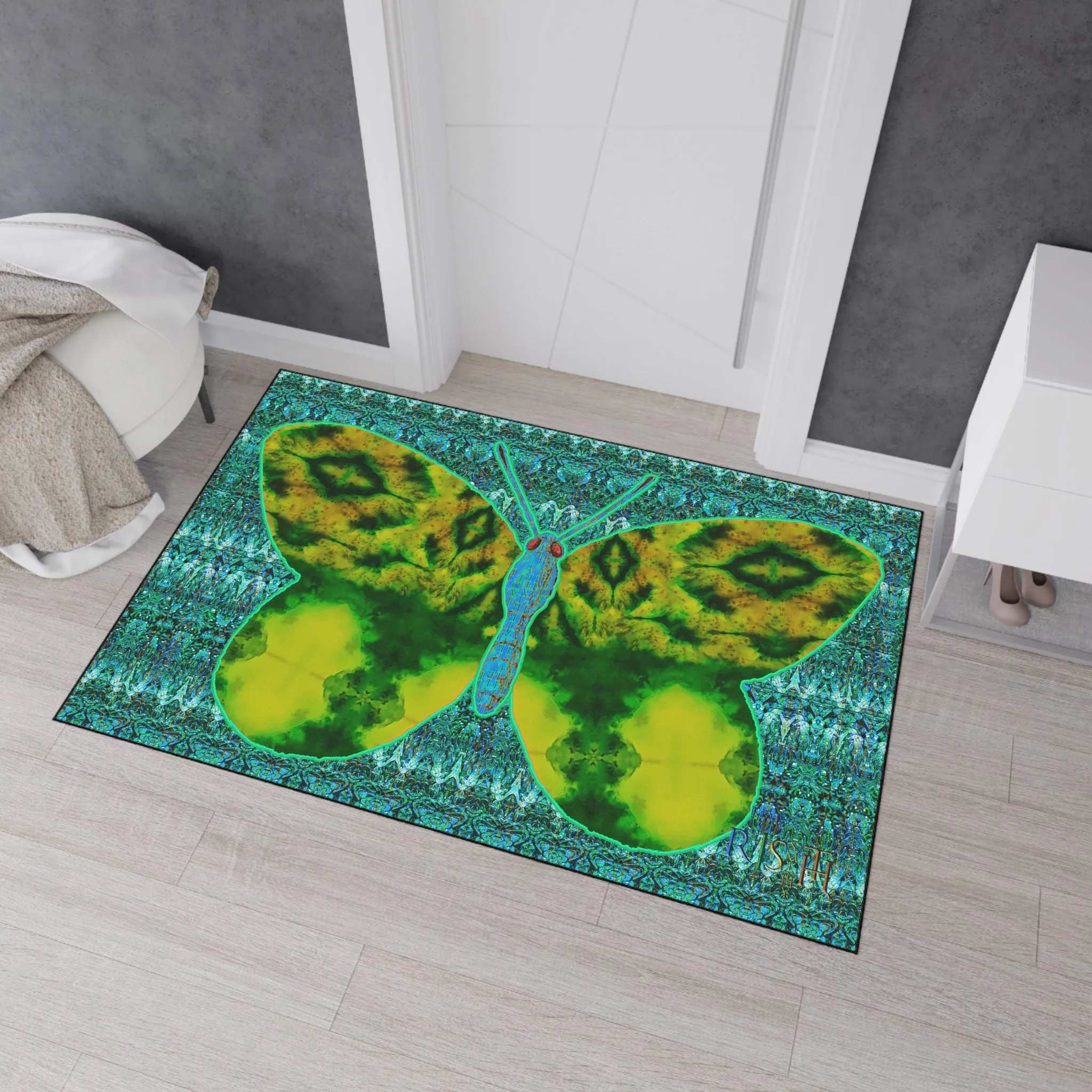 Heavy Duty Floor Mat (Butterfly Glade Denizen & Samhain Dream Thaw 12 & Blue Logo@Alchemic) RJSTH@Fabric#10_7 of 16 RJSTHw2025 RJS