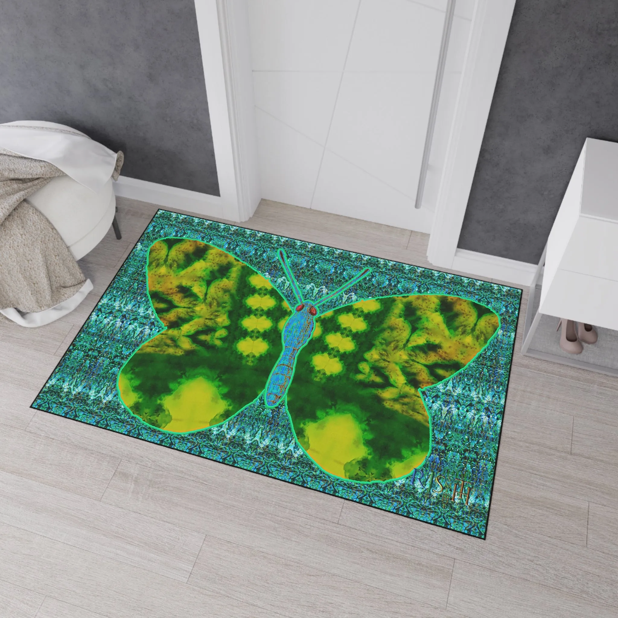 Heavy Duty Floor Mat (Butterfly Glade Denizen & Samhain Dream Thaw 12 & Blue Logo@Alchemic) RJSTH@Fabric#10_8 of 16 RJSTHw2025 RJS