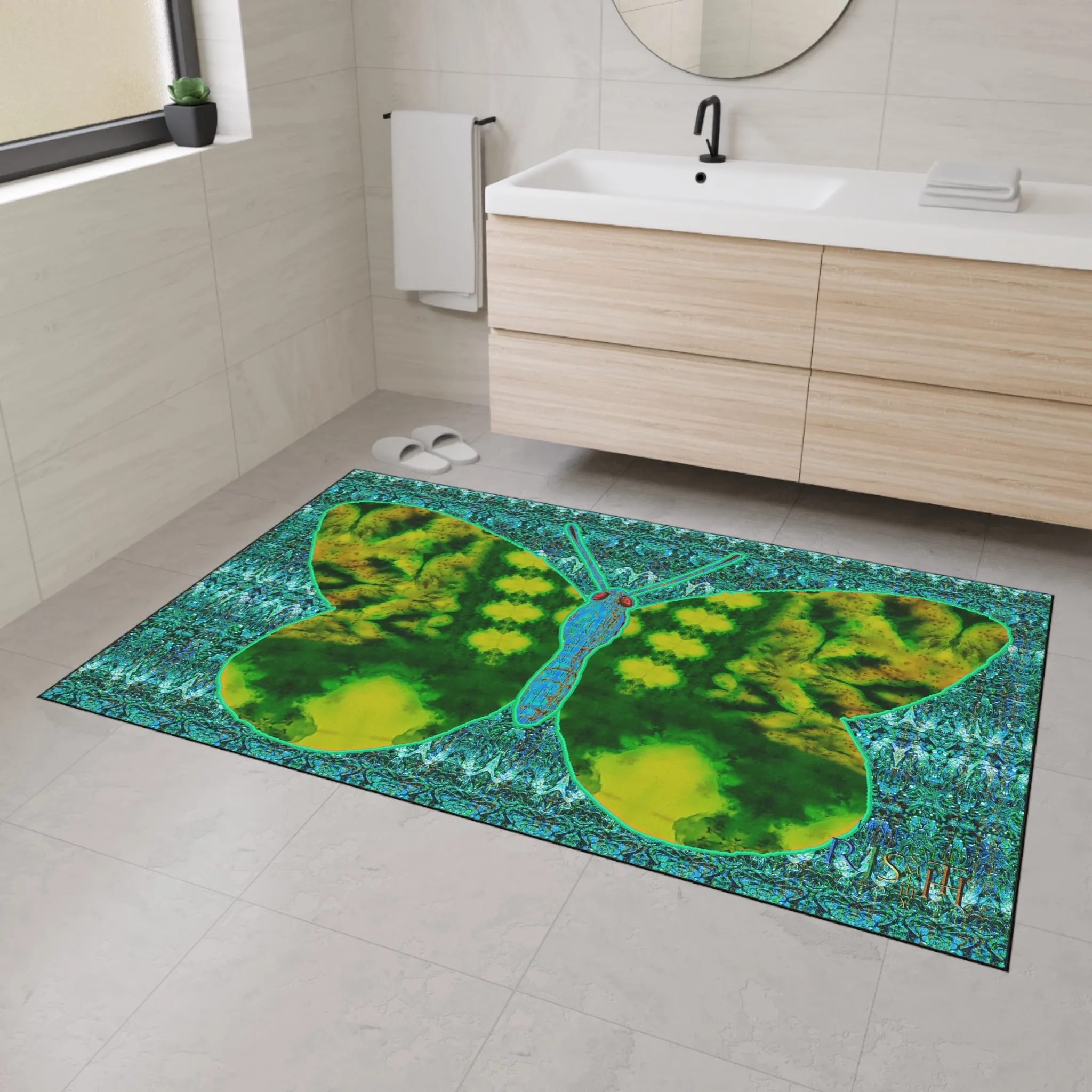 Heavy Duty Floor Mat (Butterfly Glade Denizen & Samhain Dream Thaw 12 & Blue Logo@Alchemic) RJSTH@Fabric#10_8 of 16 RJSTHw2025 RJS