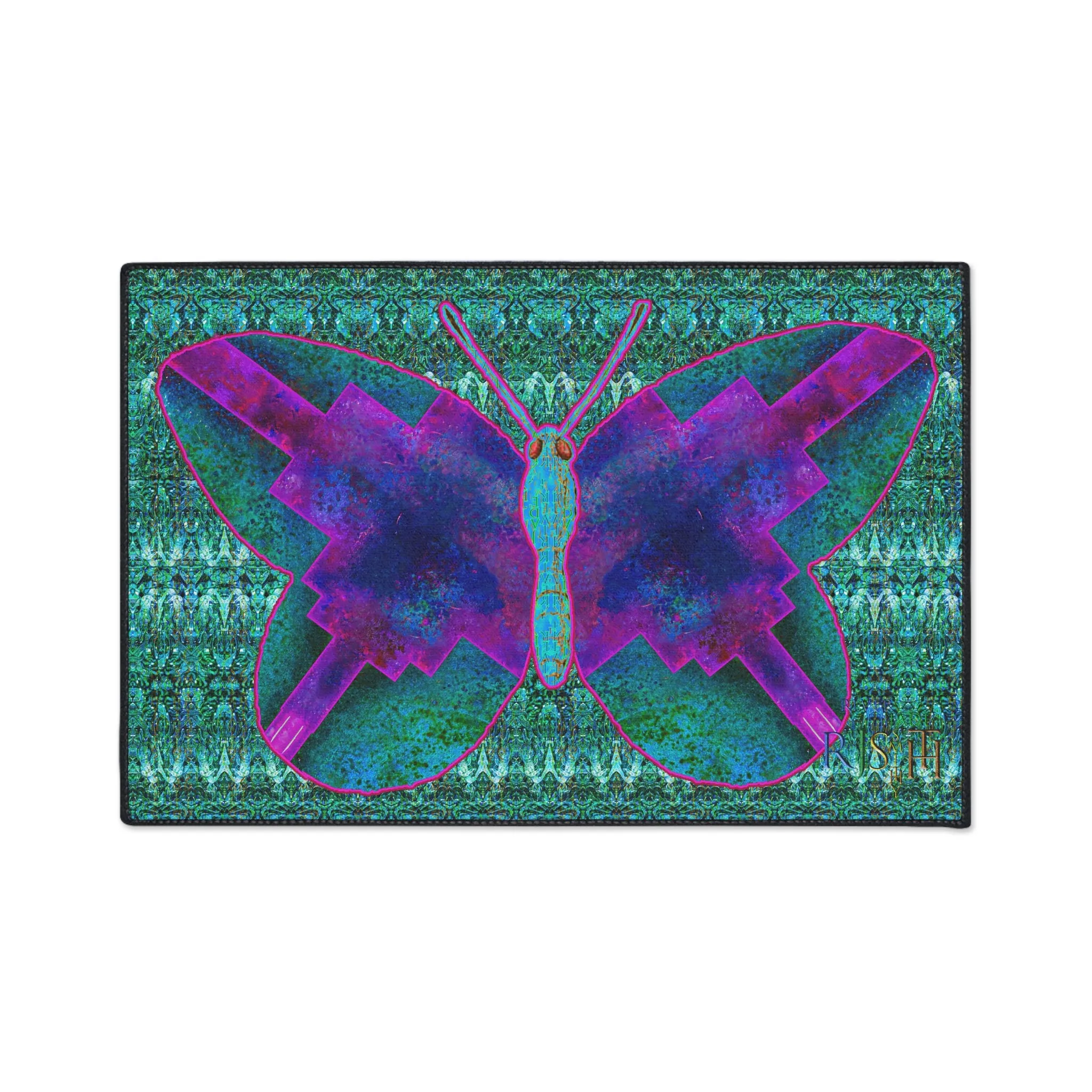 Heavy Duty Floor Mat (Butterfly Glade Denizen & Samhain Dream Thaw 12 & Blue Logo@Alchemic) RJSTH@Fabric#11_1 of 16 RJSTHw2025 RJS
