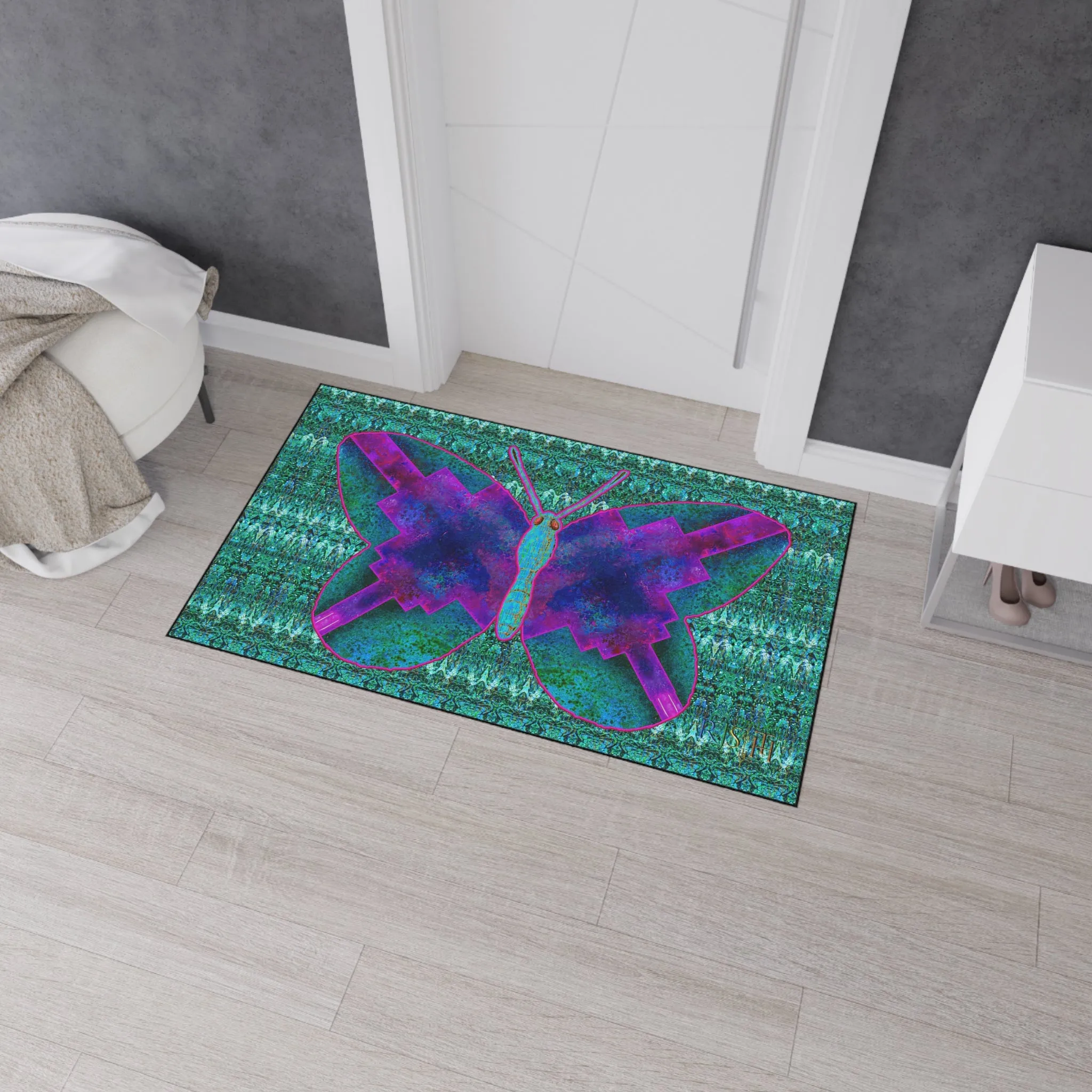 Heavy Duty Floor Mat (Butterfly Glade Denizen & Samhain Dream Thaw 12 & Blue Logo@Alchemic) RJSTH@Fabric#11_1 of 16 RJSTHw2025 RJS