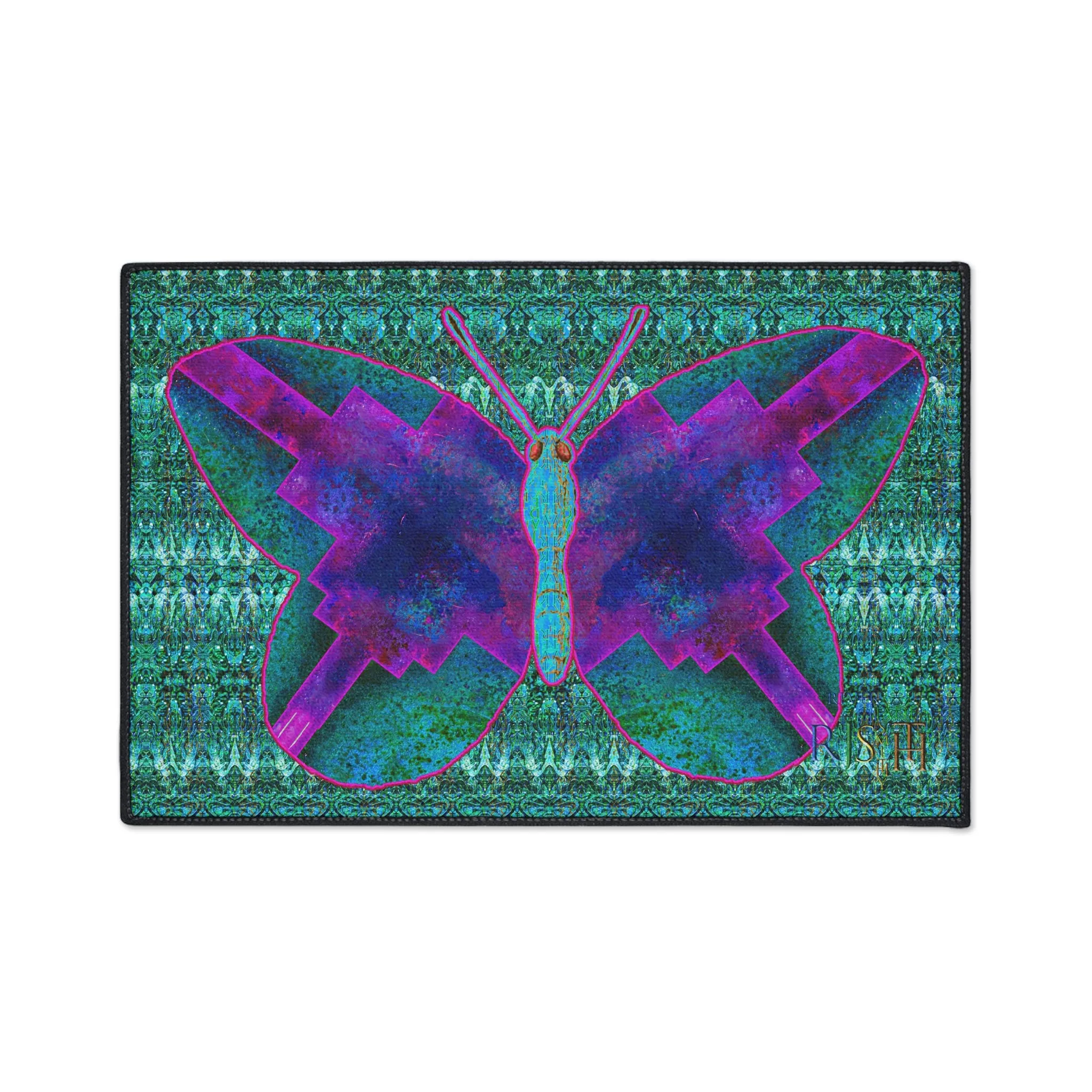 Heavy Duty Floor Mat (Butterfly Glade Denizen & Samhain Dream Thaw 12 & Blue Logo@Alchemic) RJSTH@Fabric#11_1 of 16 RJSTHw2025 RJS
