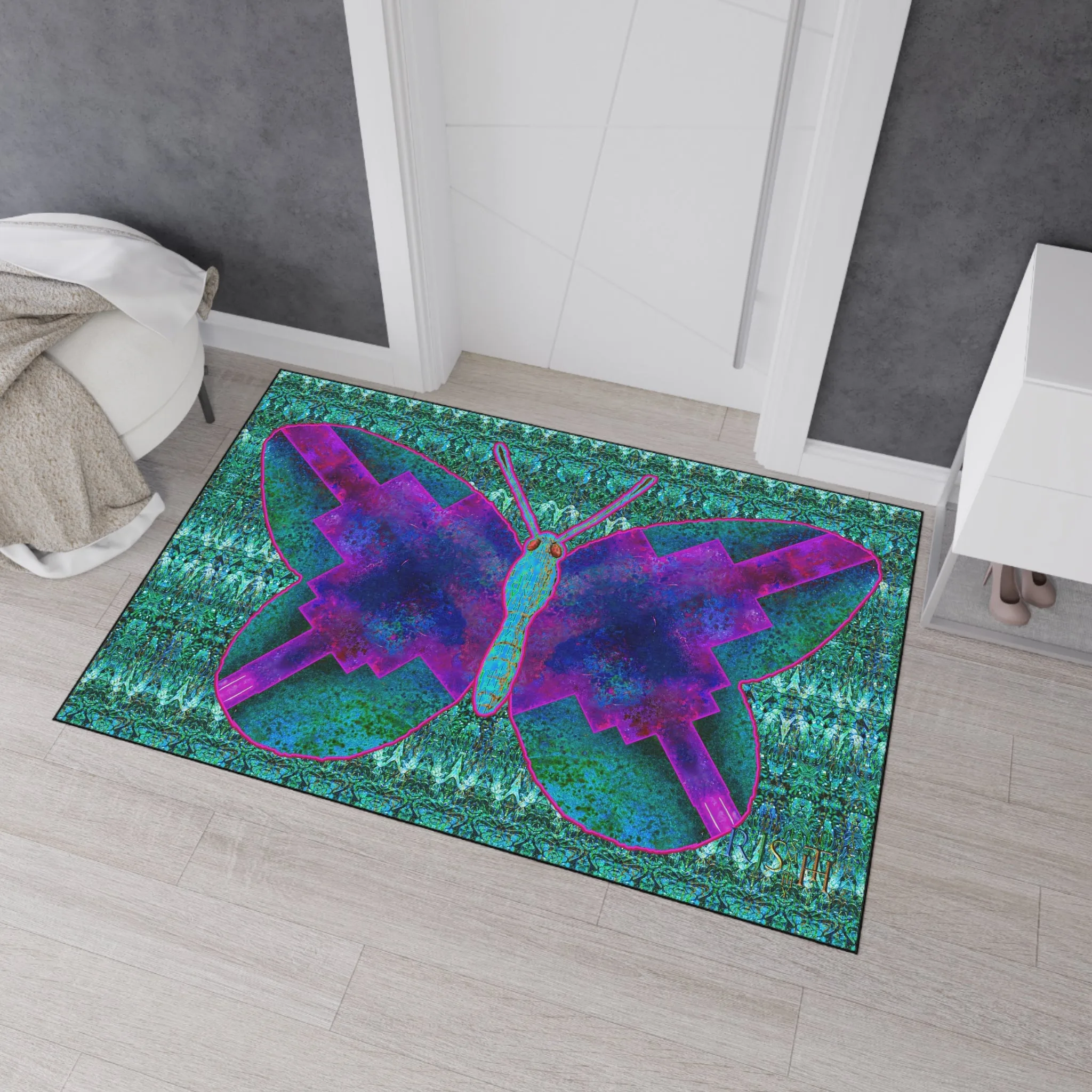 Heavy Duty Floor Mat (Butterfly Glade Denizen & Samhain Dream Thaw 12 & Blue Logo@Alchemic) RJSTH@Fabric#11_1 of 16 RJSTHw2025 RJS