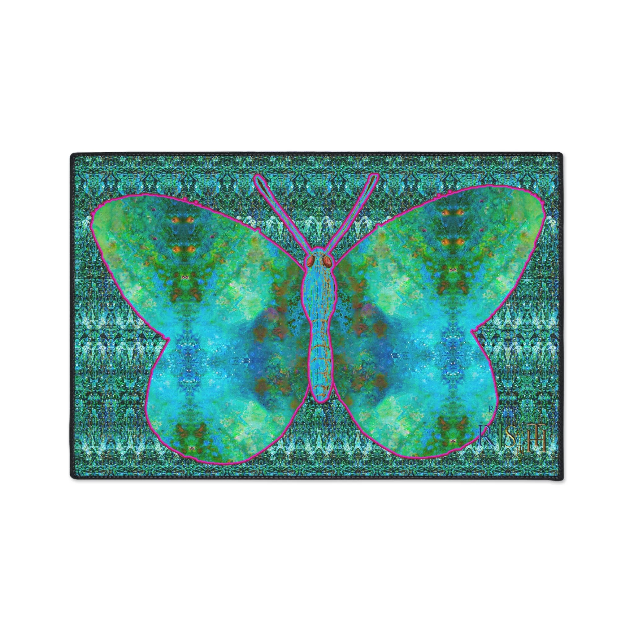 Heavy Duty Floor Mat (Butterfly Glade Denizen & Samhain Dream Thaw 12 & Blue Logo@Alchemic) RJSTH@Fabric#11_14 of 16 RJSTHw2025 RJS