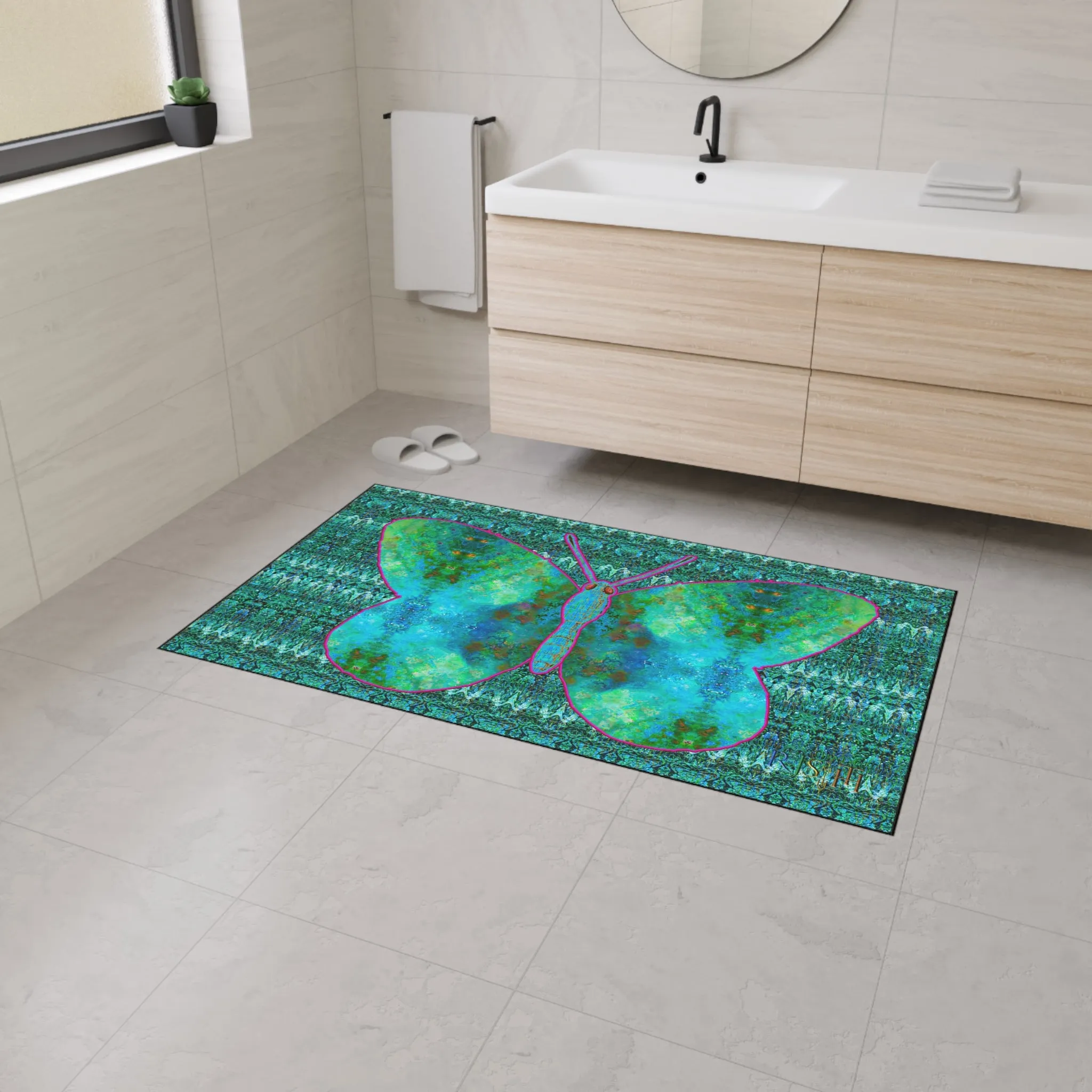 Heavy Duty Floor Mat (Butterfly Glade Denizen & Samhain Dream Thaw 12 & Blue Logo@Alchemic) RJSTH@Fabric#11_14 of 16 RJSTHw2025 RJS