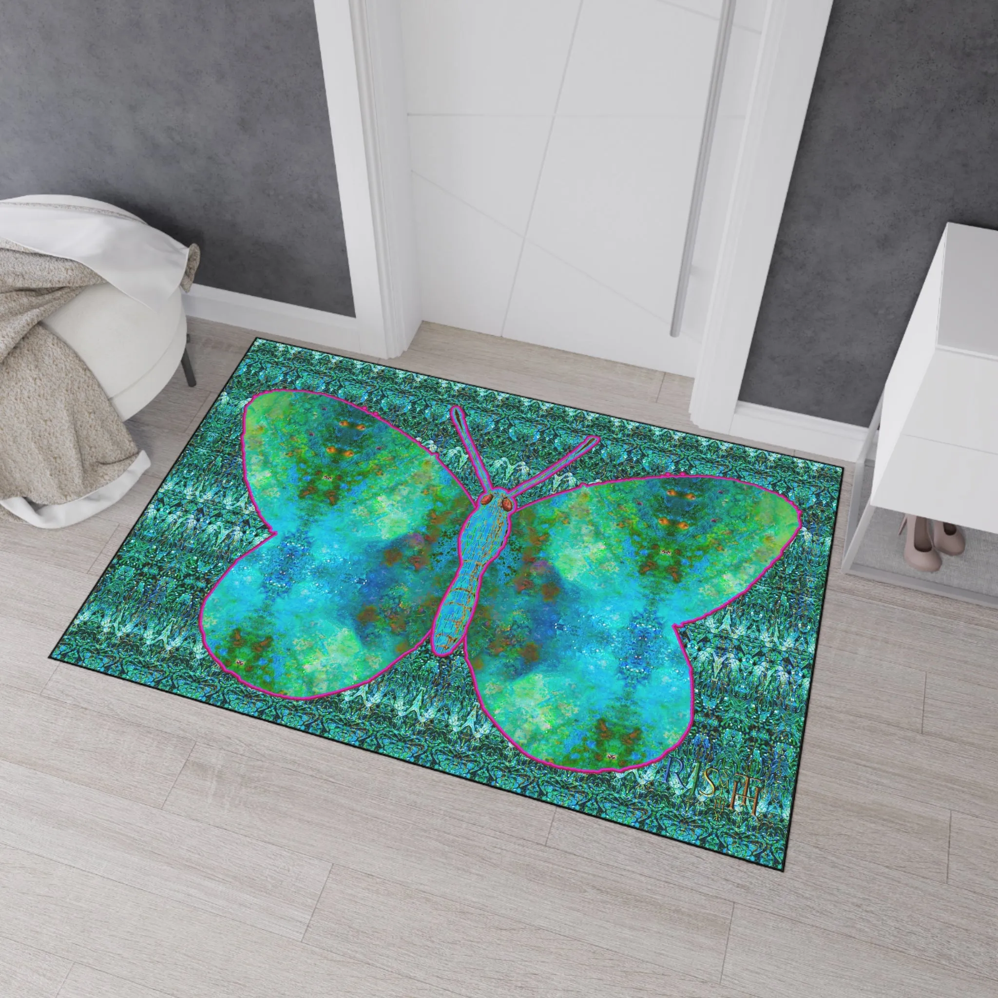 Heavy Duty Floor Mat (Butterfly Glade Denizen & Samhain Dream Thaw 12 & Blue Logo@Alchemic) RJSTH@Fabric#11_14 of 16 RJSTHw2025 RJS