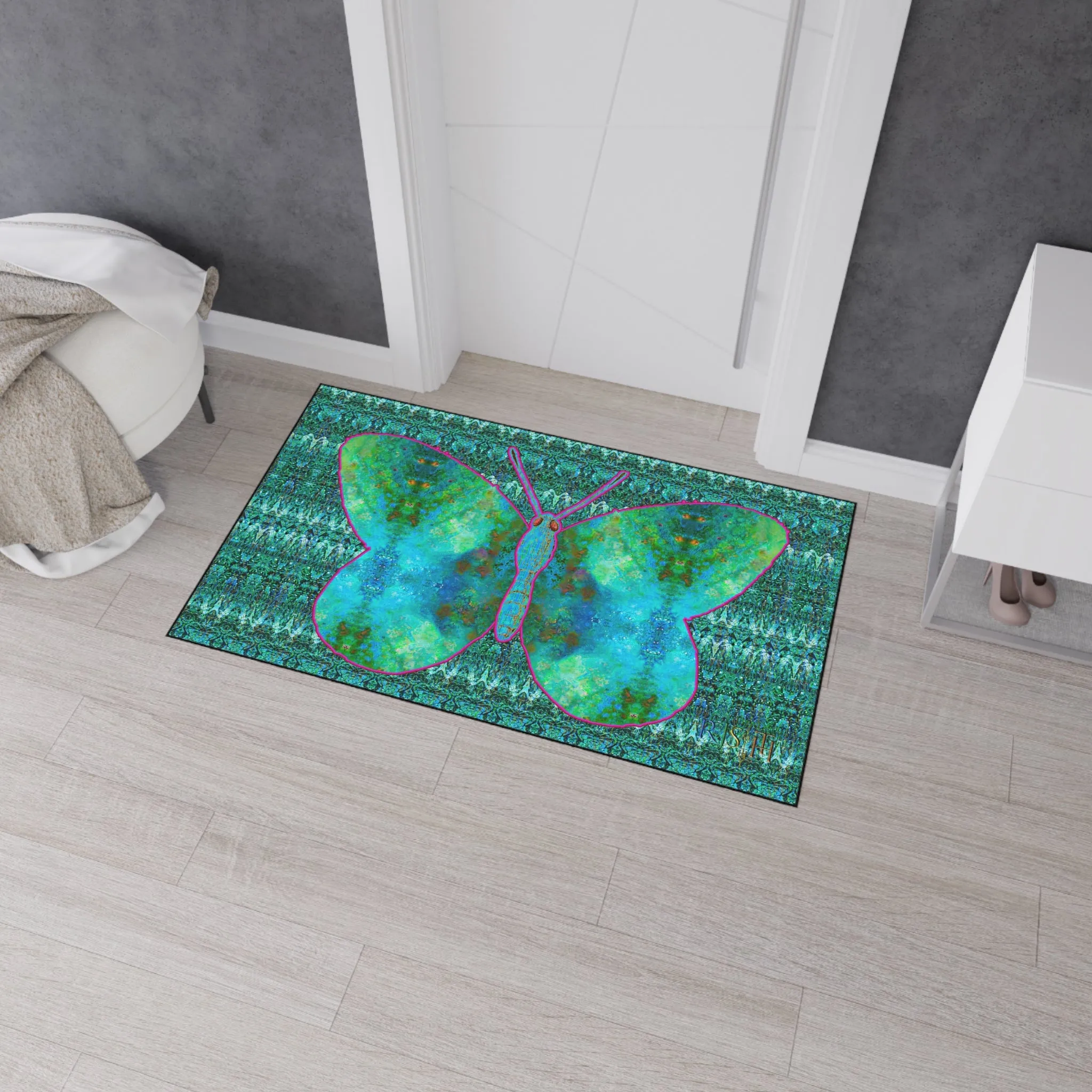 Heavy Duty Floor Mat (Butterfly Glade Denizen & Samhain Dream Thaw 12 & Blue Logo@Alchemic) RJSTH@Fabric#11_14 of 16 RJSTHw2025 RJS