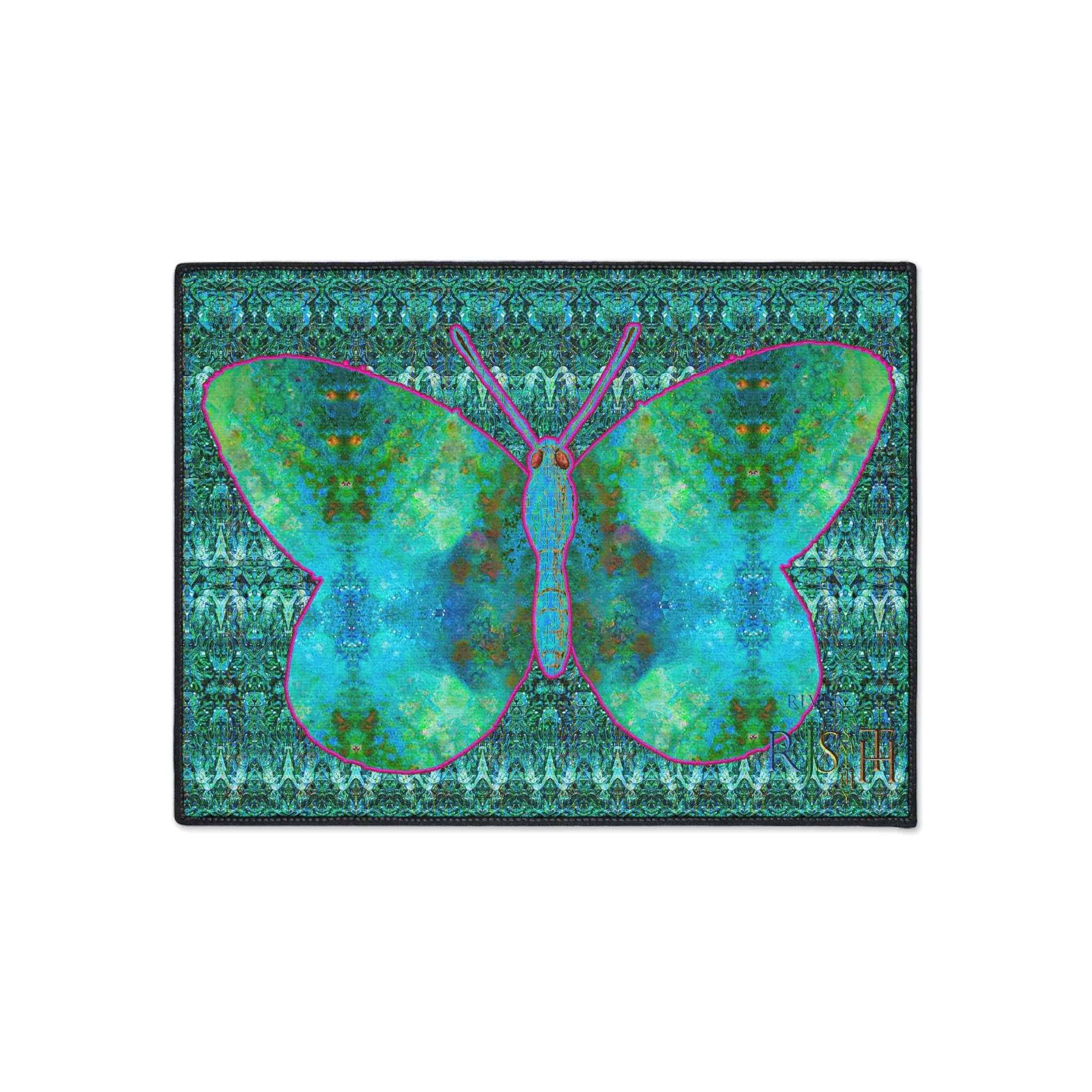 Heavy Duty Floor Mat (Butterfly Glade Denizen & Samhain Dream Thaw 12 & Blue Logo@Alchemic) RJSTH@Fabric#11_14 of 16 RJSTHw2025 RJS