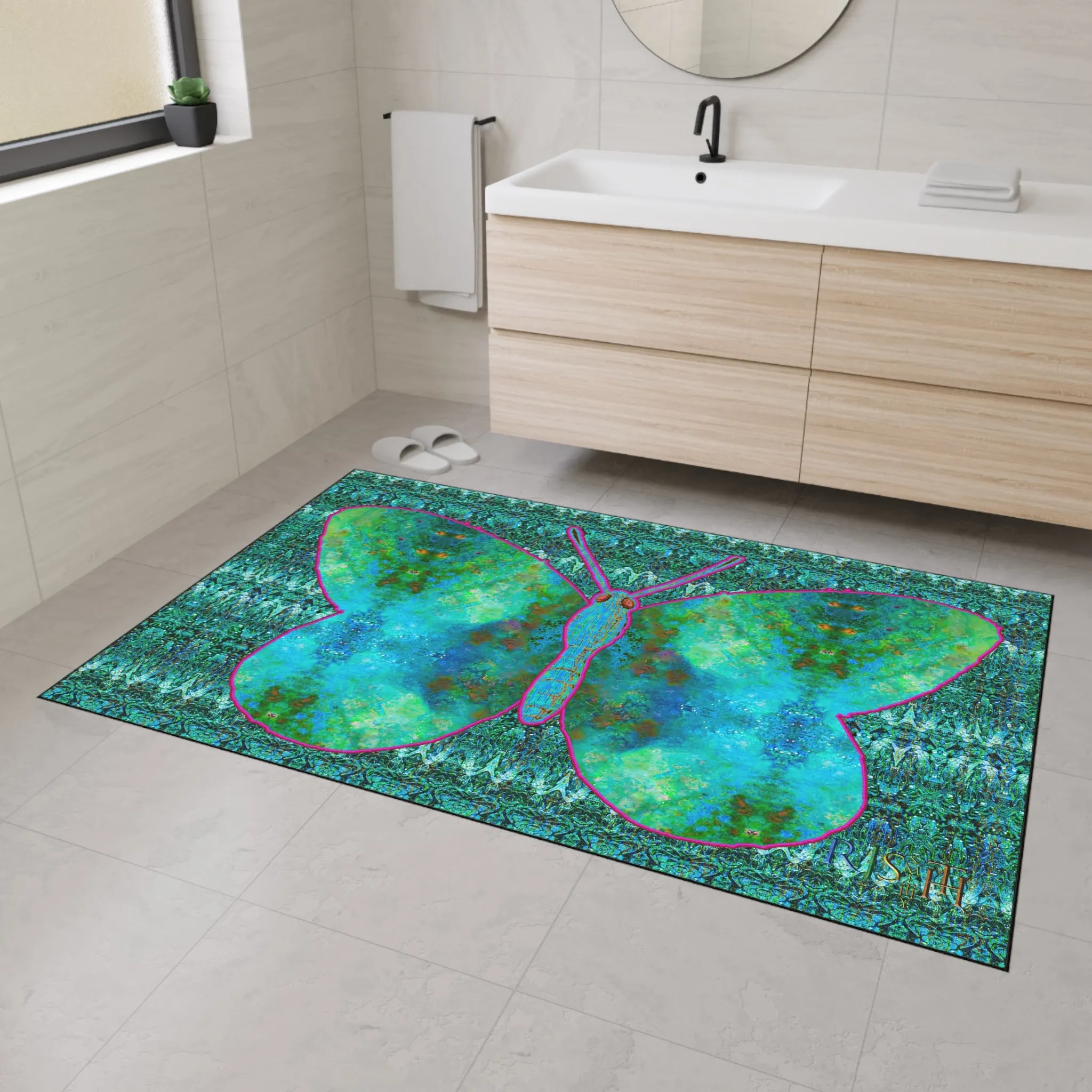 Heavy Duty Floor Mat (Butterfly Glade Denizen & Samhain Dream Thaw 12 & Blue Logo@Alchemic) RJSTH@Fabric#11_14 of 16 RJSTHw2025 RJS
