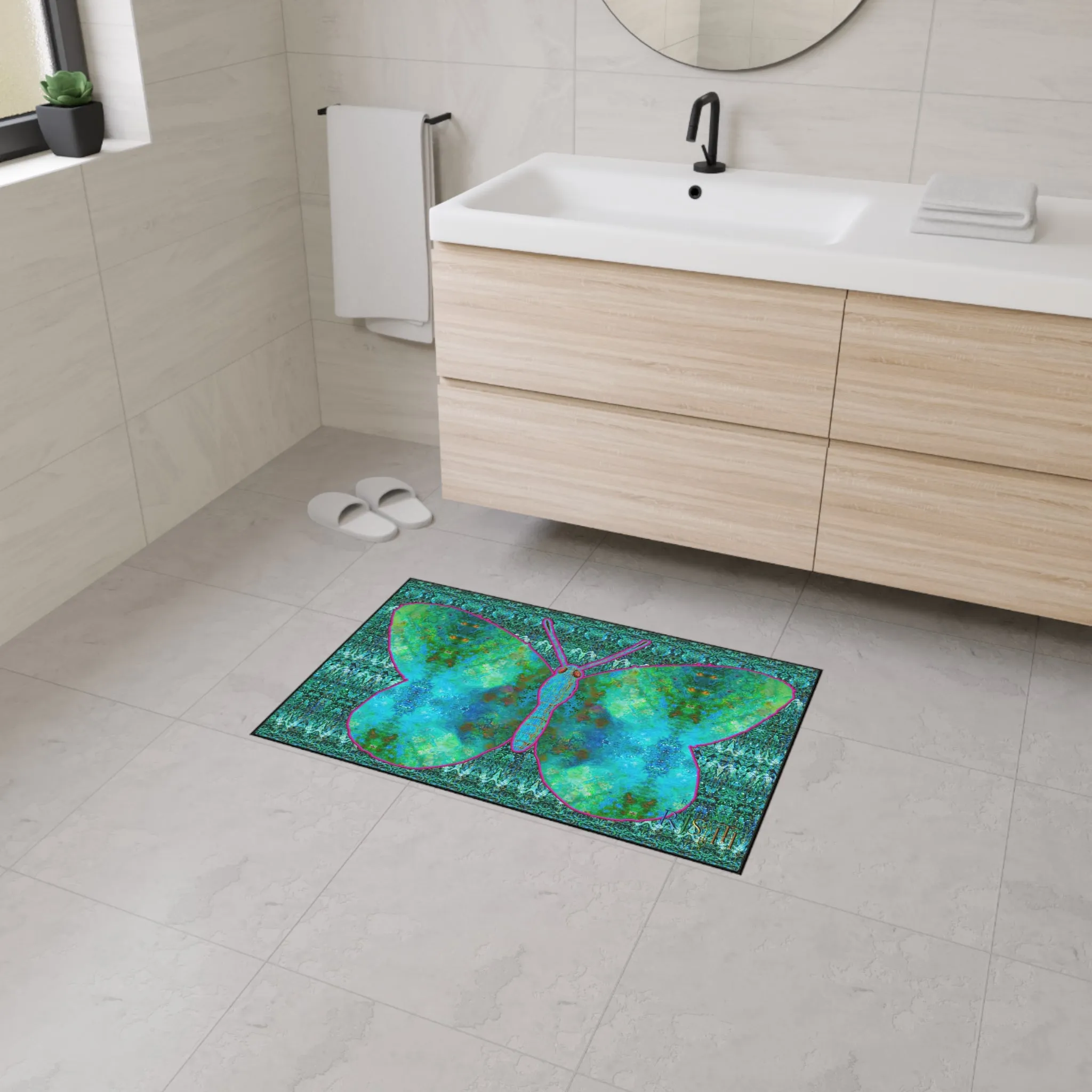 Heavy Duty Floor Mat (Butterfly Glade Denizen & Samhain Dream Thaw 12 & Blue Logo@Alchemic) RJSTH@Fabric#11_14 of 16 RJSTHw2025 RJS
