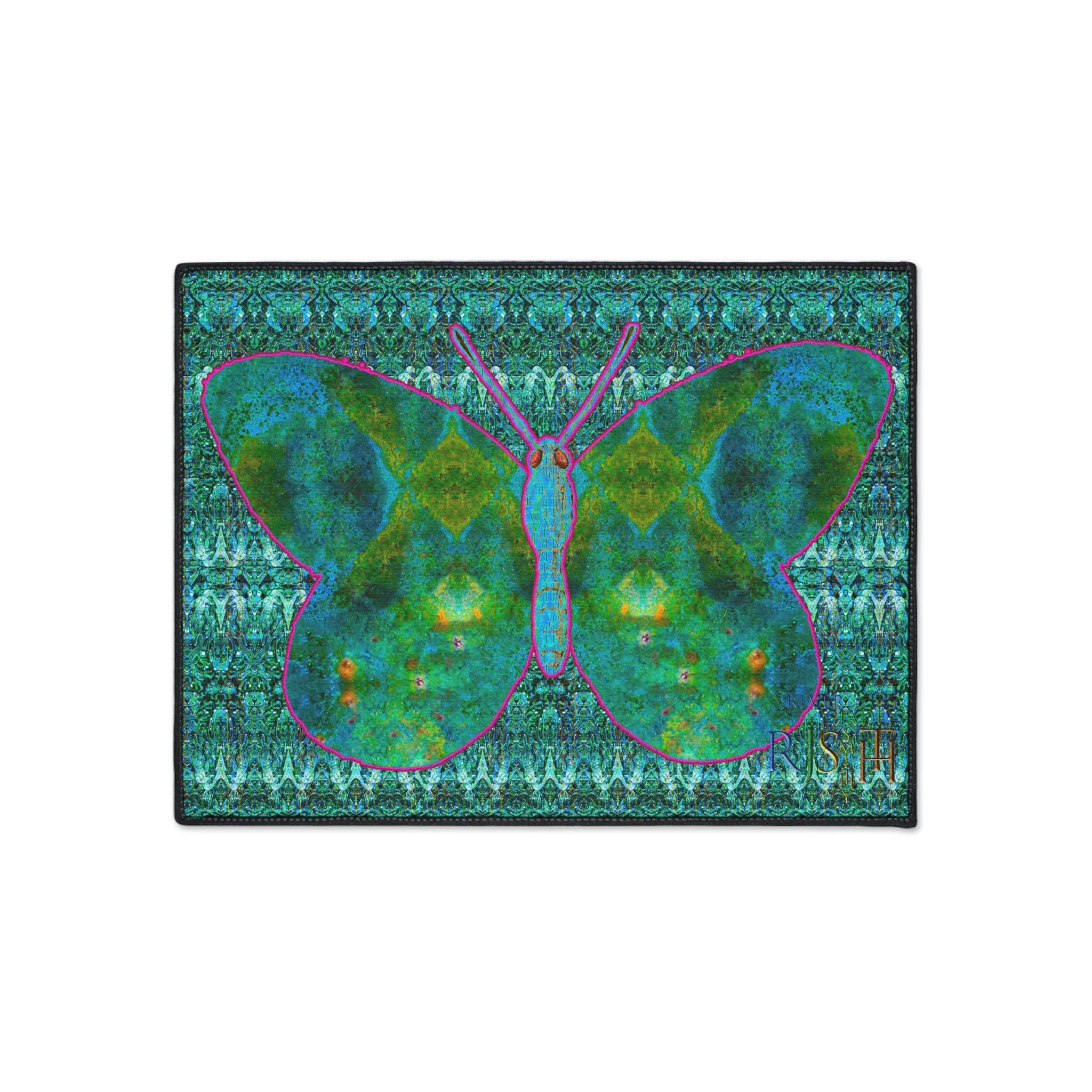Heavy Duty Floor Mat (Butterfly Glade Denizen & Samhain Dream Thaw 12 & Blue Logo@Alchemic) RJSTH@Fabric#11_16 of 16 RJSTHw2025 RJS