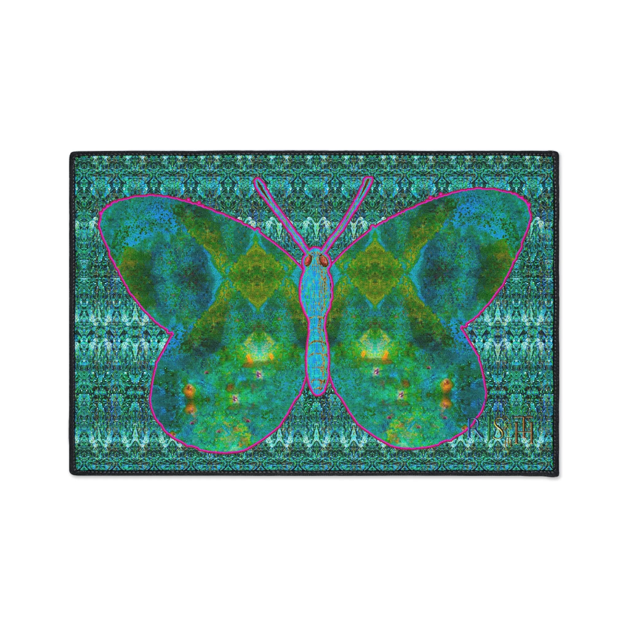 Heavy Duty Floor Mat (Butterfly Glade Denizen & Samhain Dream Thaw 12 & Blue Logo@Alchemic) RJSTH@Fabric#11_16 of 16 RJSTHw2025 RJS