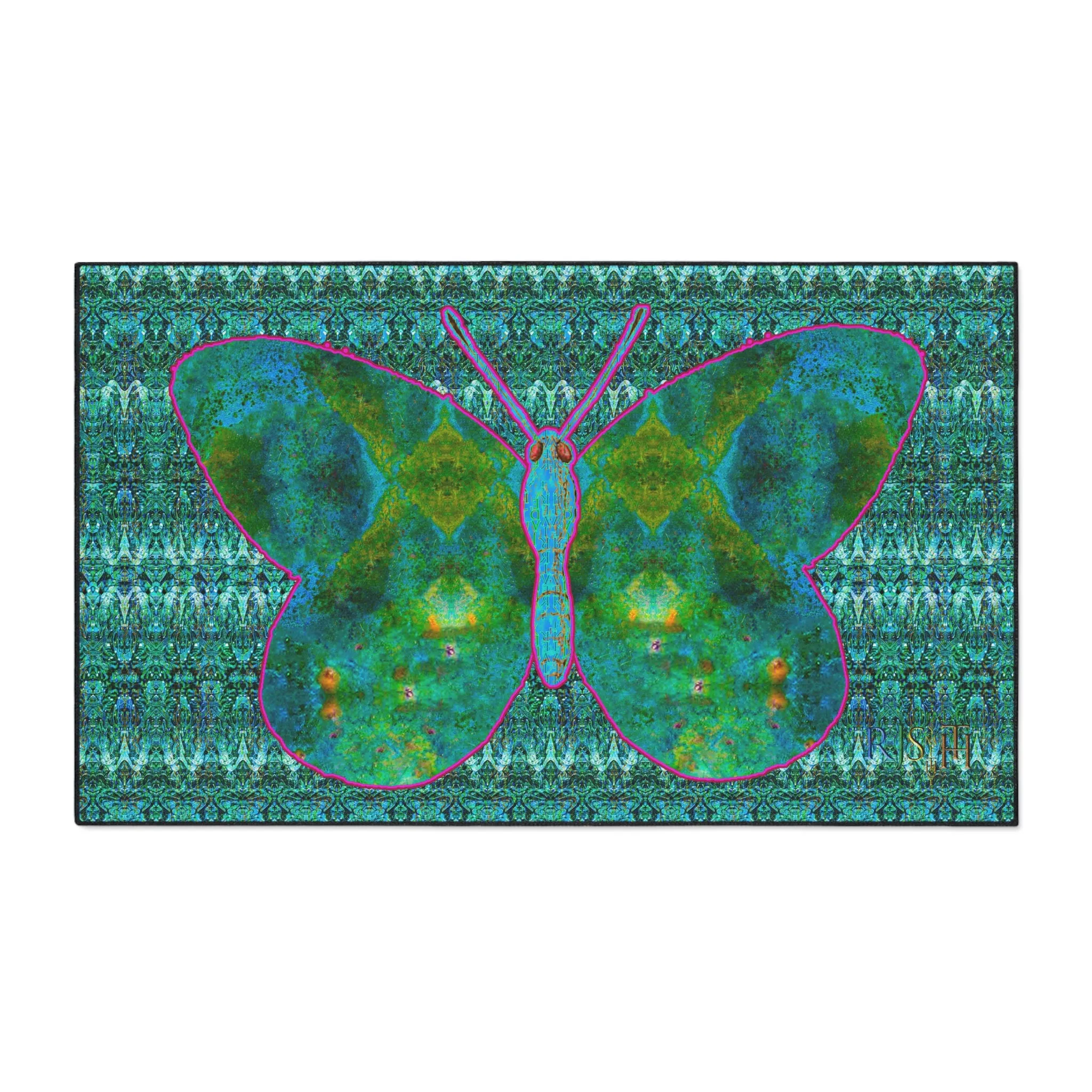 Heavy Duty Floor Mat (Butterfly Glade Denizen & Samhain Dream Thaw 12 & Blue Logo@Alchemic) RJSTH@Fabric#11_16 of 16 RJSTHw2025 RJS