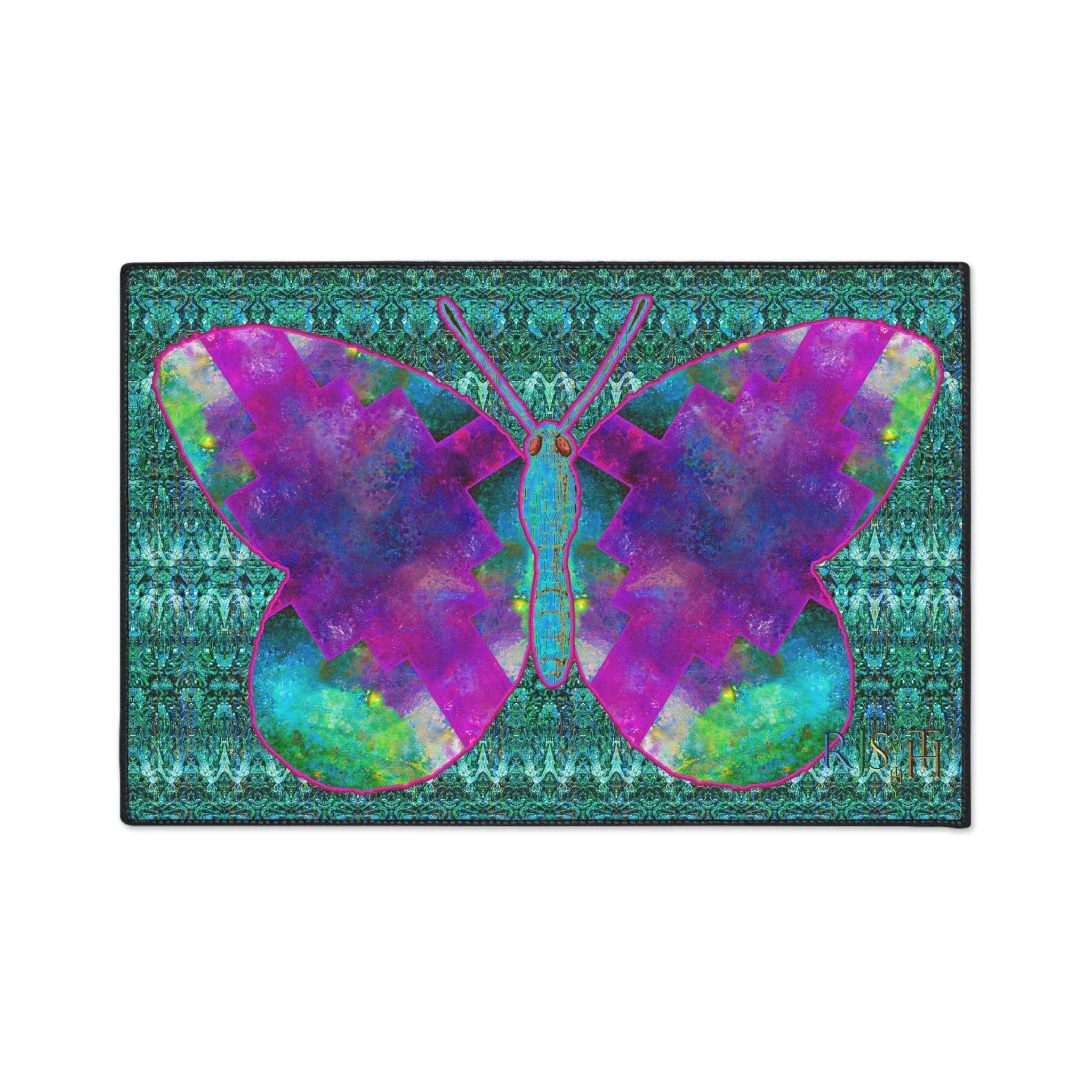 Heavy Duty Floor Mat (Butterfly Glade Denizen & Samhain Dream Thaw 12 & Blue Logo@Alchemic) RJSTH@Fabric#11_3 of 16 RJSTHw2025 RJS