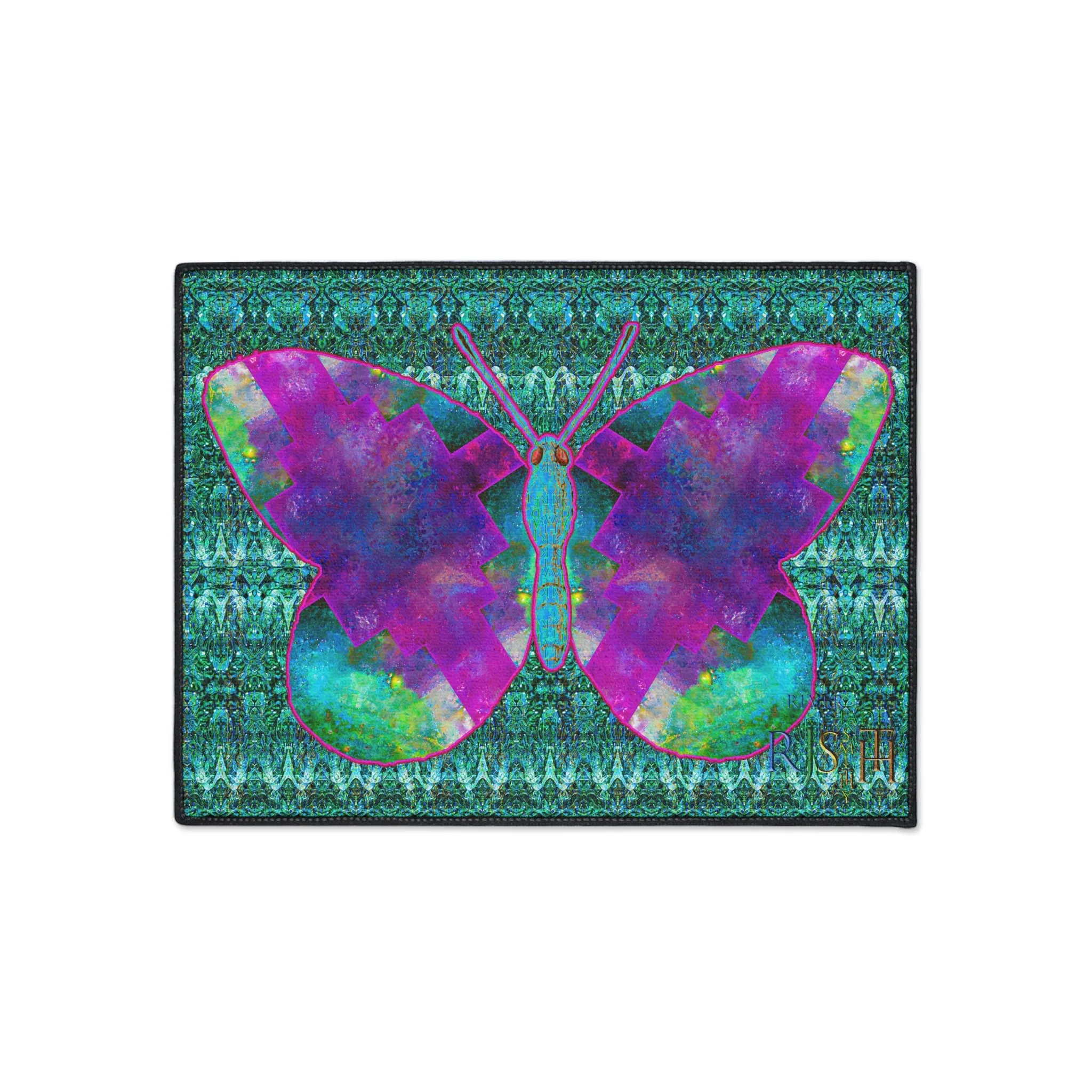 Heavy Duty Floor Mat (Butterfly Glade Denizen & Samhain Dream Thaw 12 & Blue Logo@Alchemic) RJSTH@Fabric#11_3 of 16 RJSTHw2025 RJS