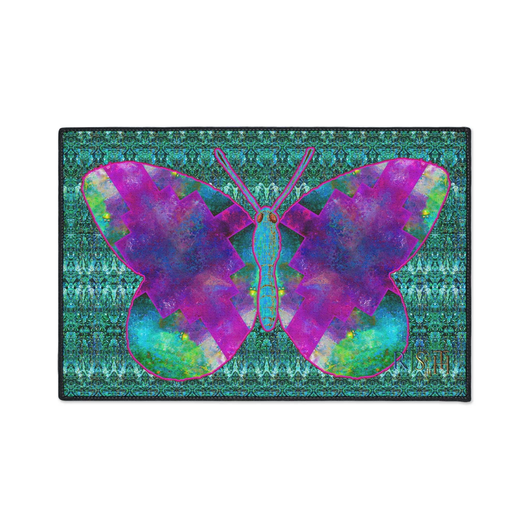 Heavy Duty Floor Mat (Butterfly Glade Denizen & Samhain Dream Thaw 12 & Blue Logo@Alchemic) RJSTH@Fabric#11_3 of 16 RJSTHw2025 RJS