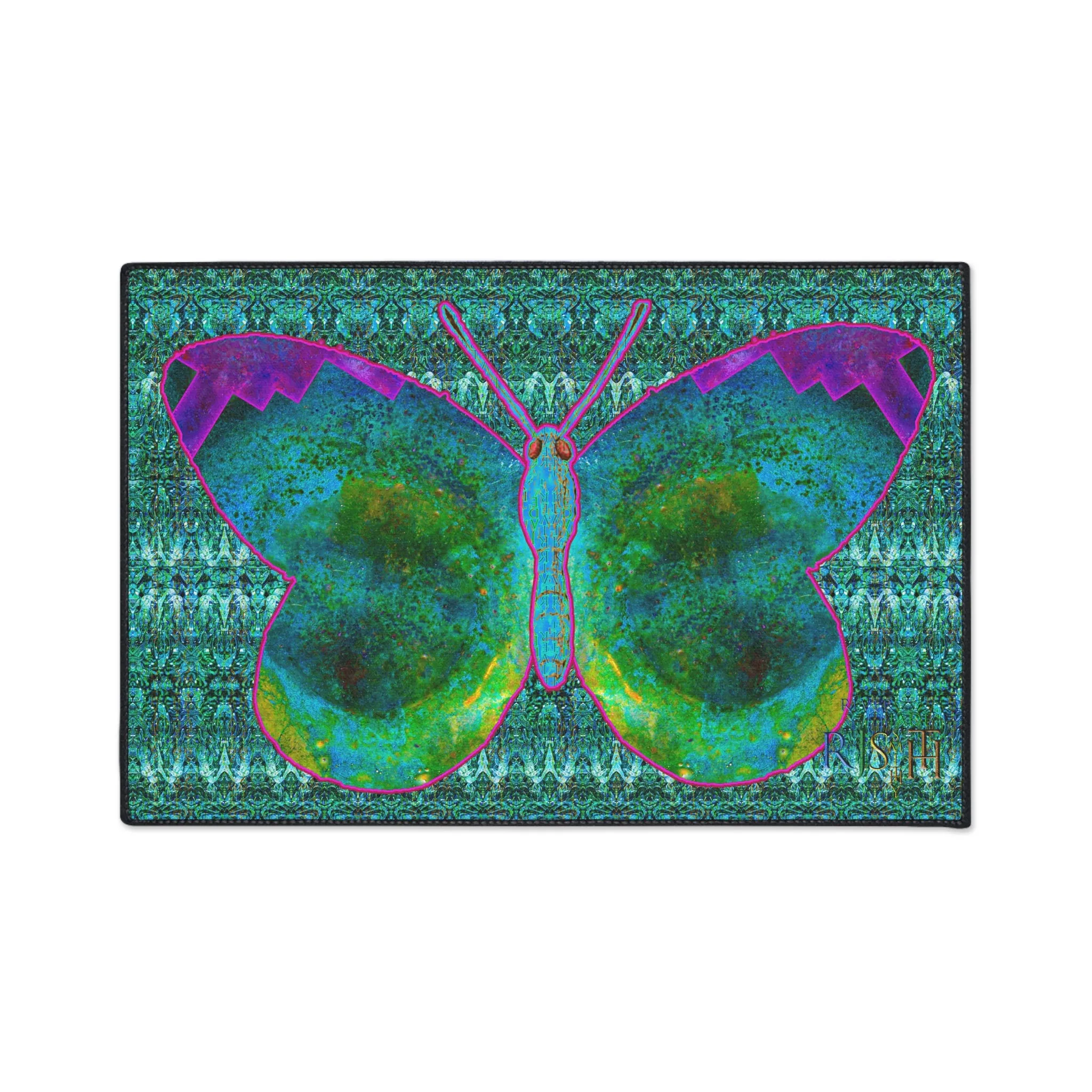Heavy Duty Floor Mat (Butterfly Glade Denizen & Samhain Dream Thaw 12 & Blue Logo@Alchemic) RJSTH@Fabric#11_4 of 16 RJSTHw2025 RJS