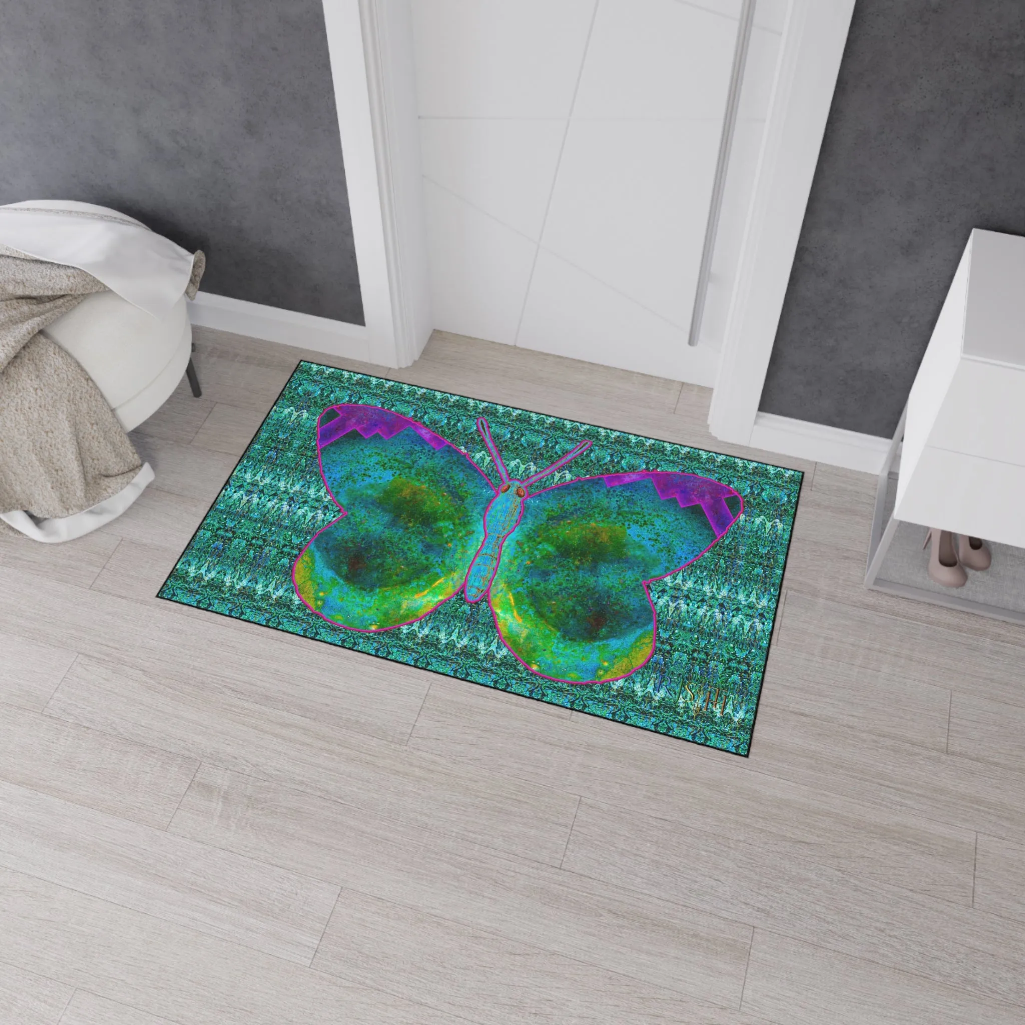 Heavy Duty Floor Mat (Butterfly Glade Denizen & Samhain Dream Thaw 12 & Blue Logo@Alchemic) RJSTH@Fabric#11_4 of 16 RJSTHw2025 RJS