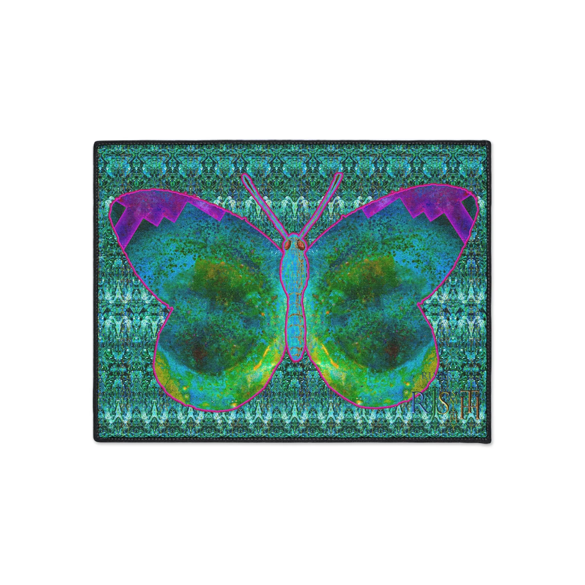 Heavy Duty Floor Mat (Butterfly Glade Denizen & Samhain Dream Thaw 12 & Blue Logo@Alchemic) RJSTH@Fabric#11_4 of 16 RJSTHw2025 RJS