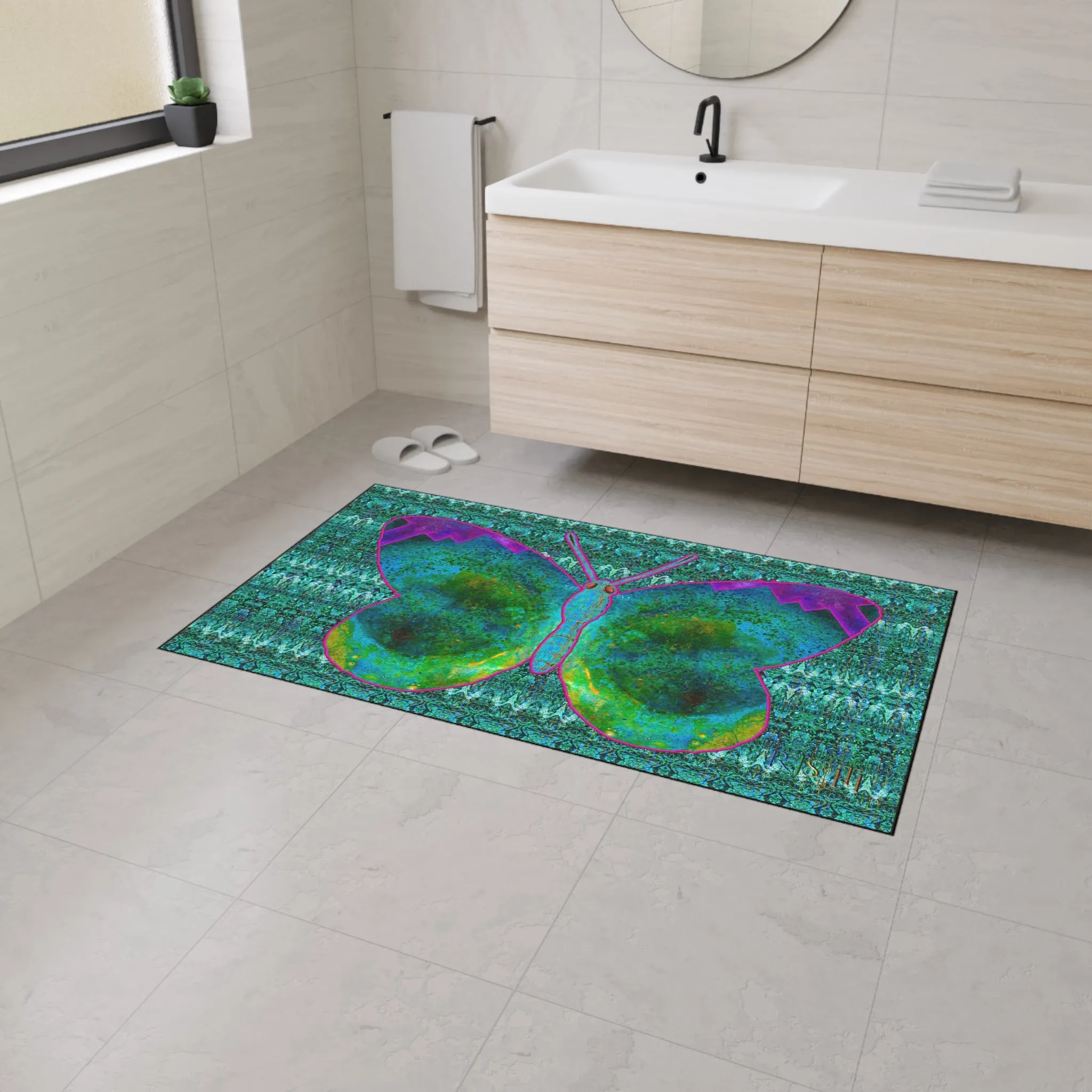 Heavy Duty Floor Mat (Butterfly Glade Denizen & Samhain Dream Thaw 12 & Blue Logo@Alchemic) RJSTH@Fabric#11_4 of 16 RJSTHw2025 RJS