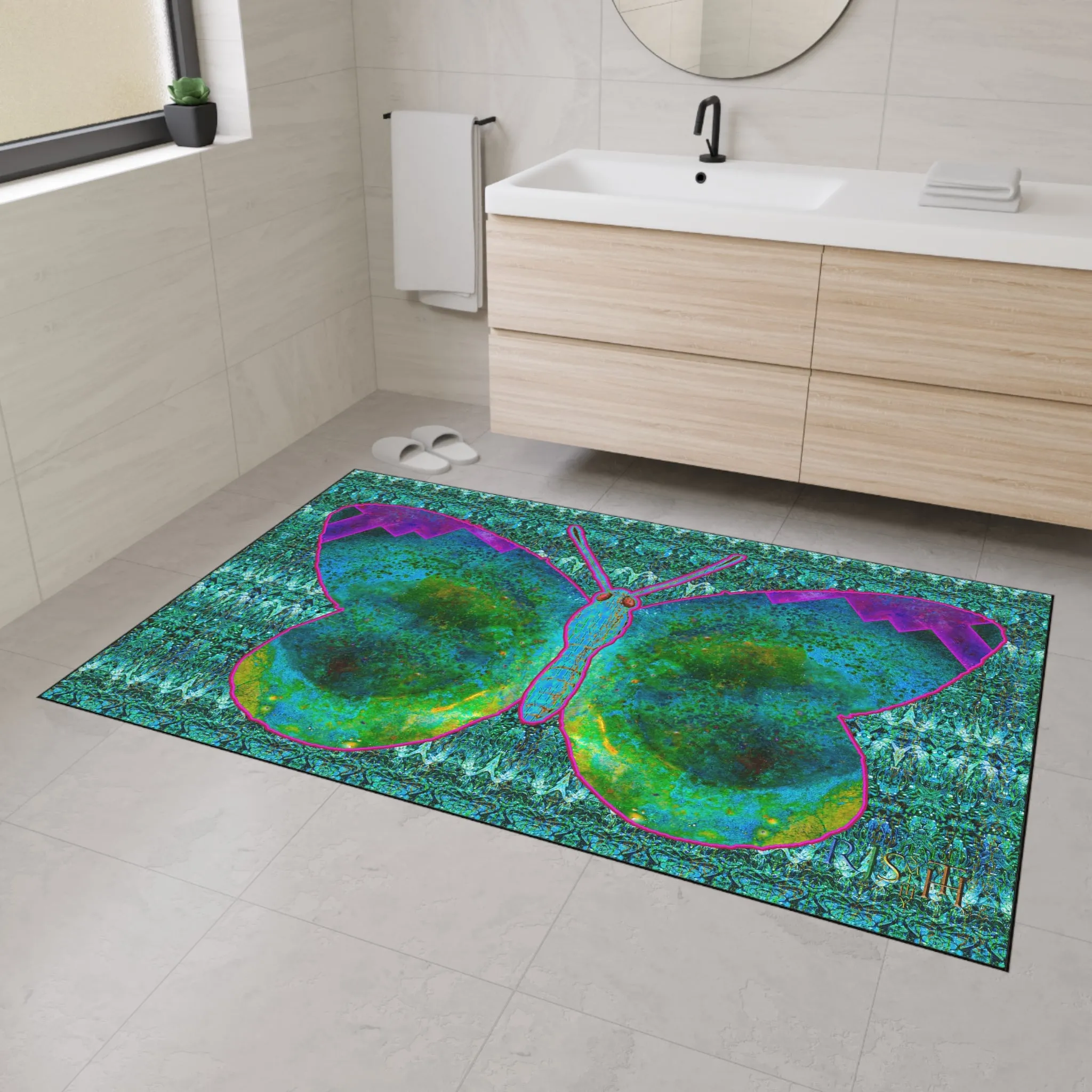 Heavy Duty Floor Mat (Butterfly Glade Denizen & Samhain Dream Thaw 12 & Blue Logo@Alchemic) RJSTH@Fabric#11_4 of 16 RJSTHw2025 RJS