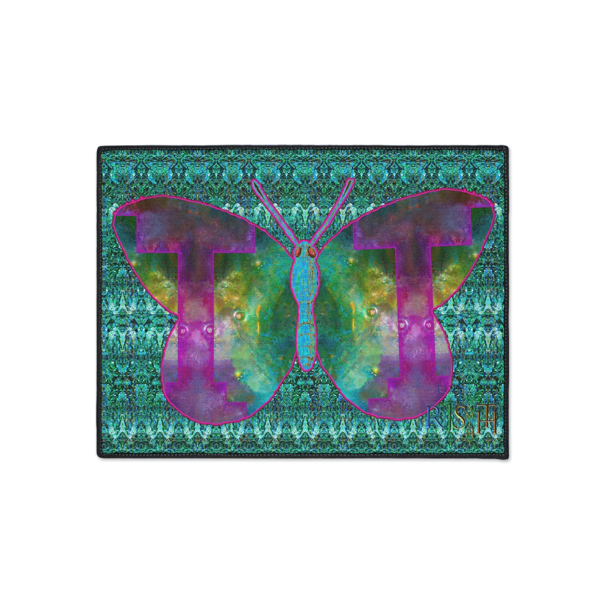 Heavy Duty Floor Mat (Butterfly Glade Denizen & Samhain Dream Thaw 12 & Blue Logo@Alchemic) RJSTH@Fabric#11_5 of 16 RJSTHw2025 RJS