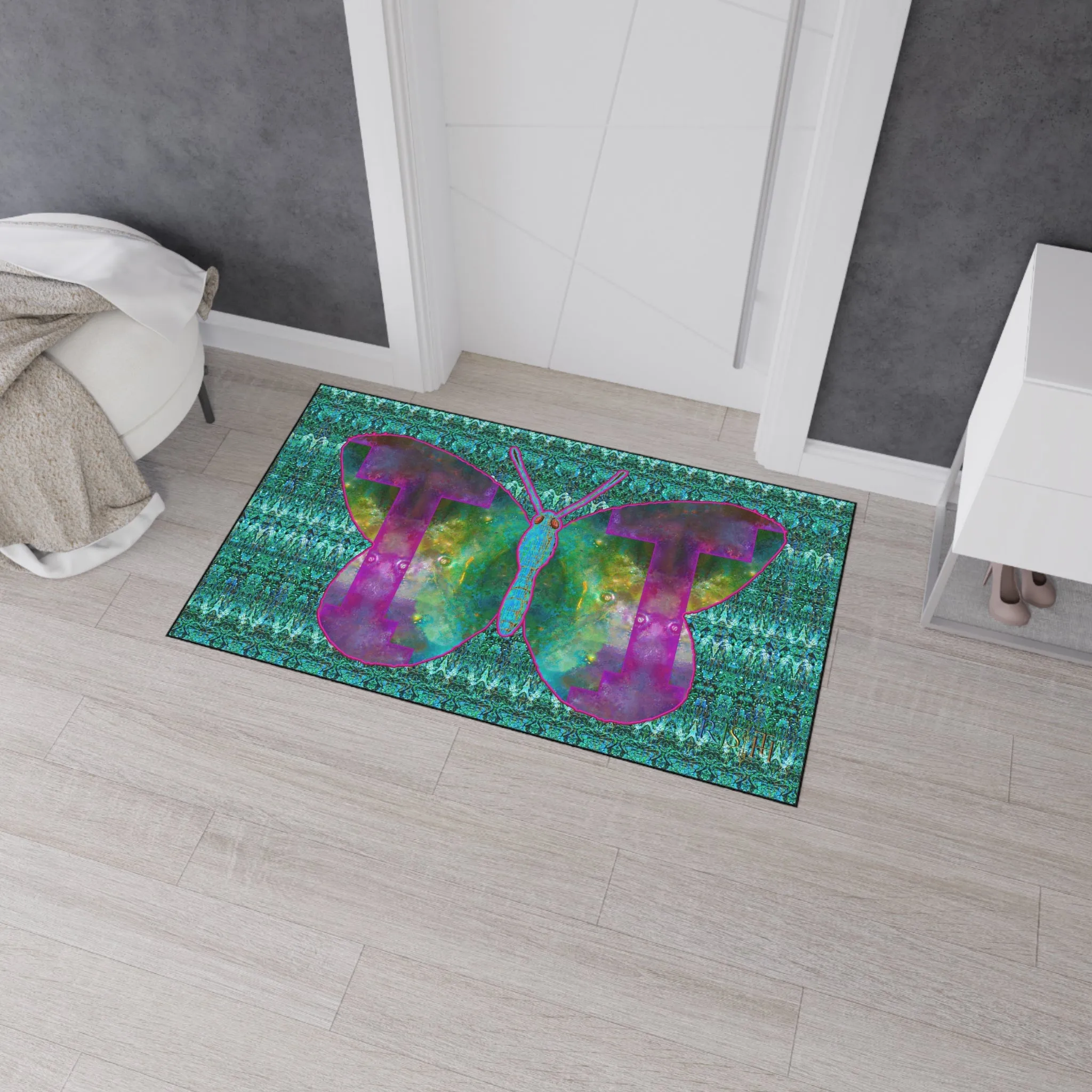Heavy Duty Floor Mat (Butterfly Glade Denizen & Samhain Dream Thaw 12 & Blue Logo@Alchemic) RJSTH@Fabric#11_5 of 16 RJSTHw2025 RJS