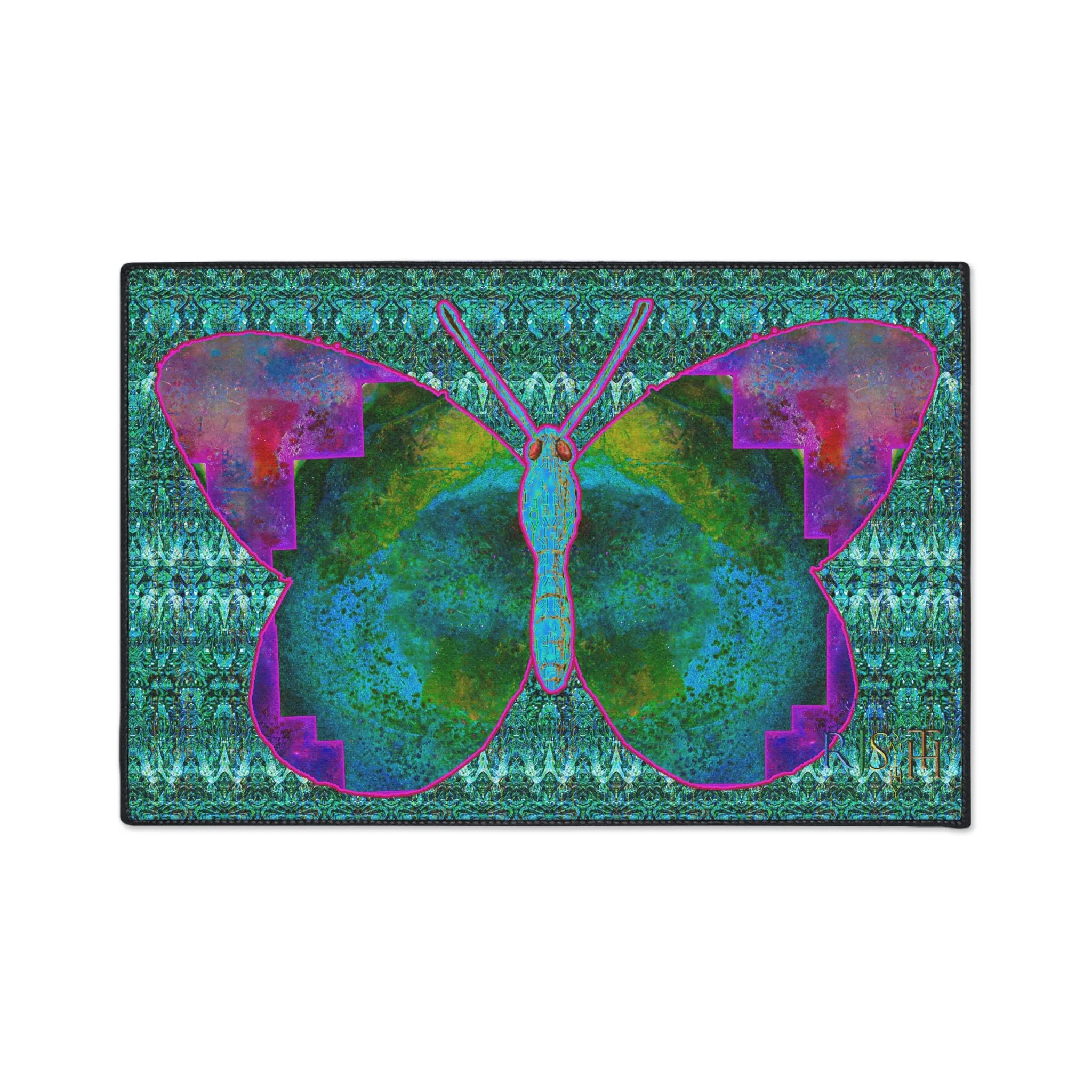 Heavy Duty Floor Mat (Butterfly Glade Denizen & Samhain Dream Thaw 12 & Blue Logo@Alchemic) RJSTH@Fabric#11_6 of 16 RJSTHw2025 RJS
