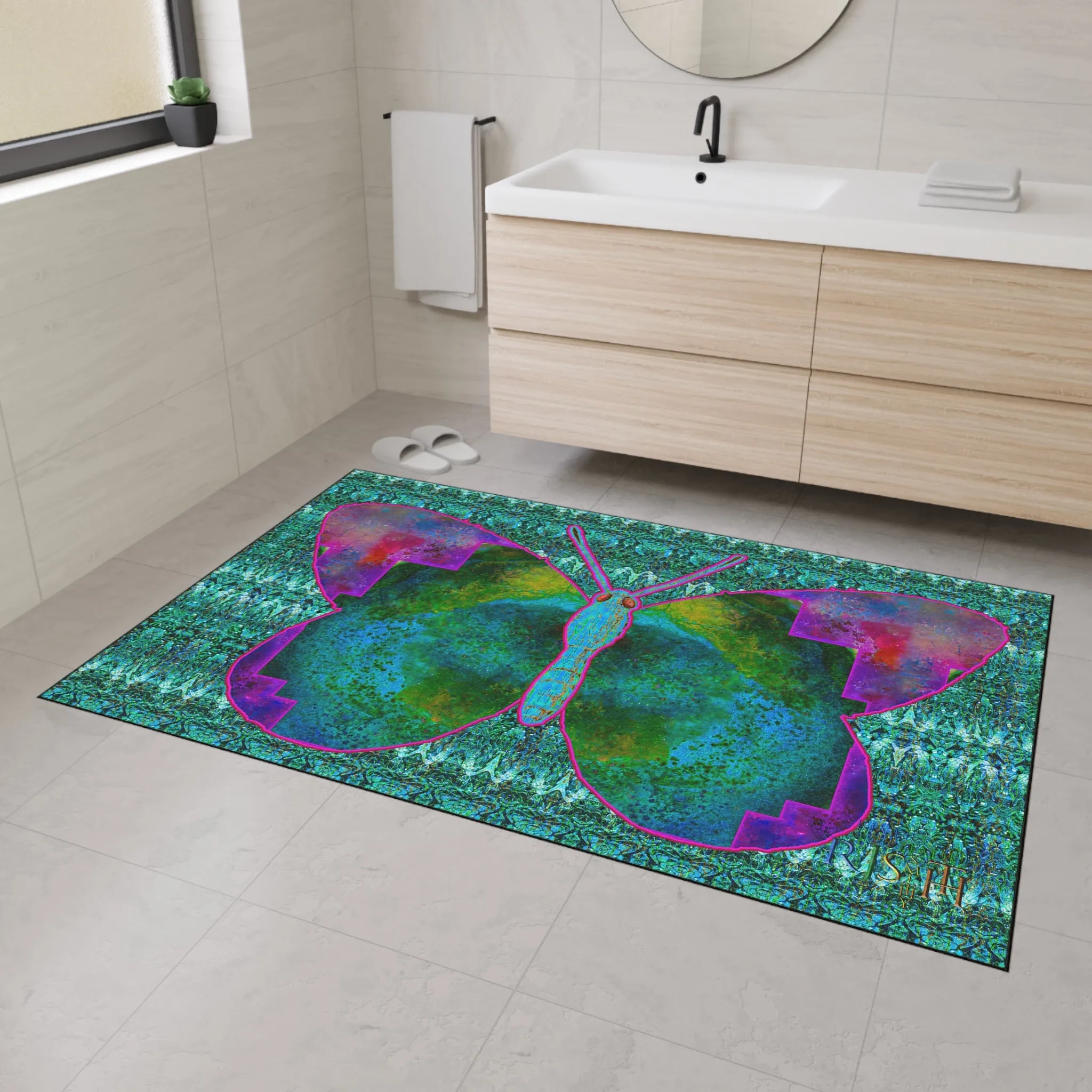 Heavy Duty Floor Mat (Butterfly Glade Denizen & Samhain Dream Thaw 12 & Blue Logo@Alchemic) RJSTH@Fabric#11_6 of 16 RJSTHw2025 RJS