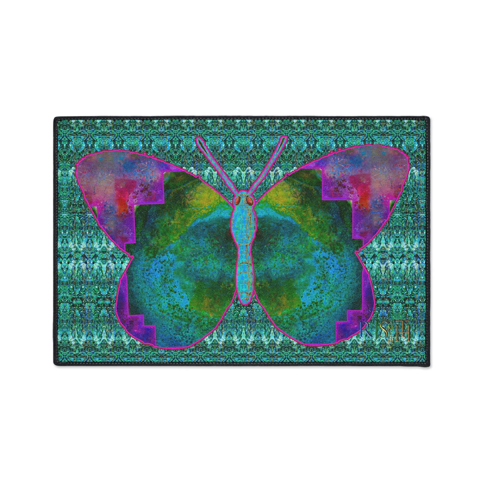 Heavy Duty Floor Mat (Butterfly Glade Denizen & Samhain Dream Thaw 12 & Blue Logo@Alchemic) RJSTH@Fabric#11_6 of 16 RJSTHw2025 RJS