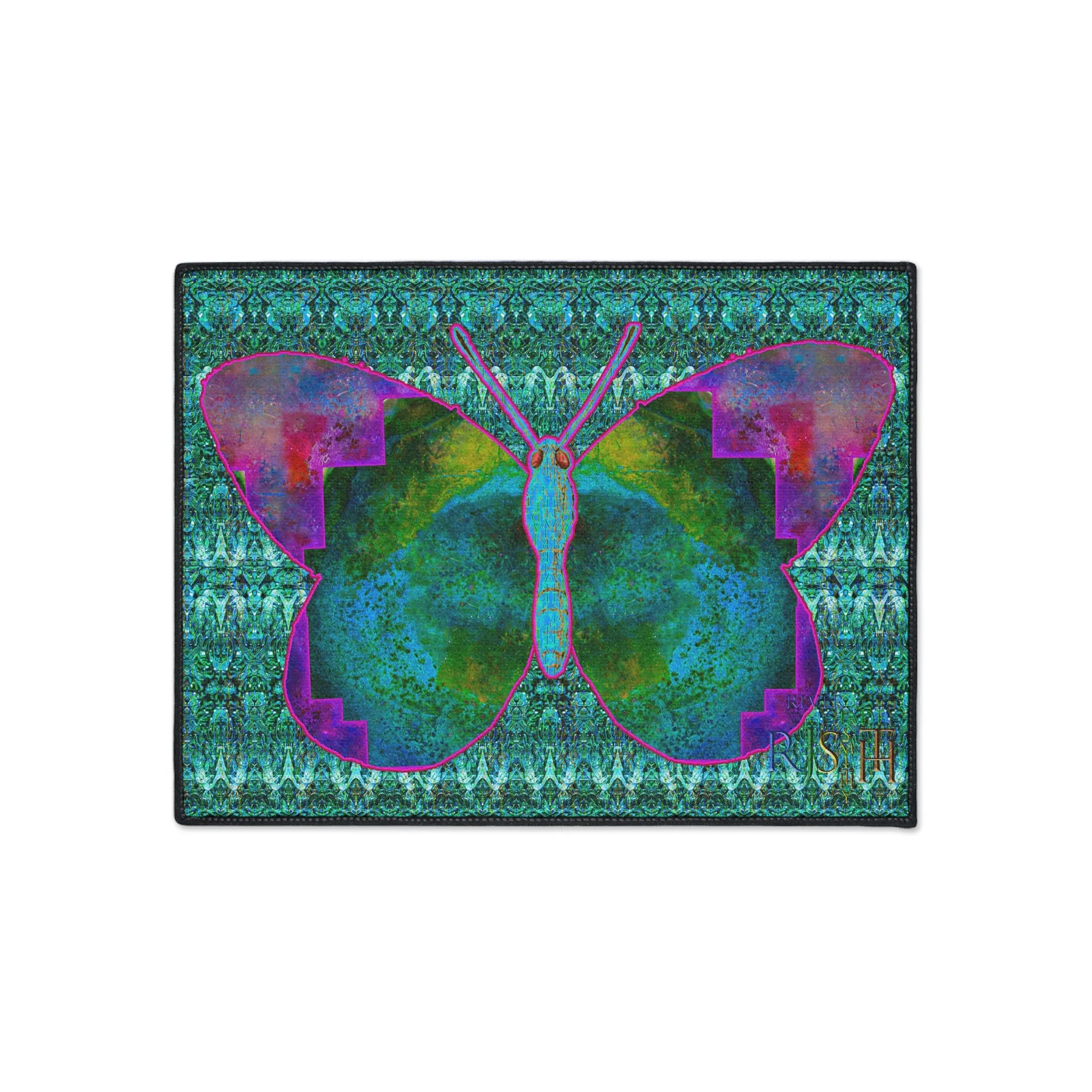Heavy Duty Floor Mat (Butterfly Glade Denizen & Samhain Dream Thaw 12 & Blue Logo@Alchemic) RJSTH@Fabric#11_6 of 16 RJSTHw2025 RJS