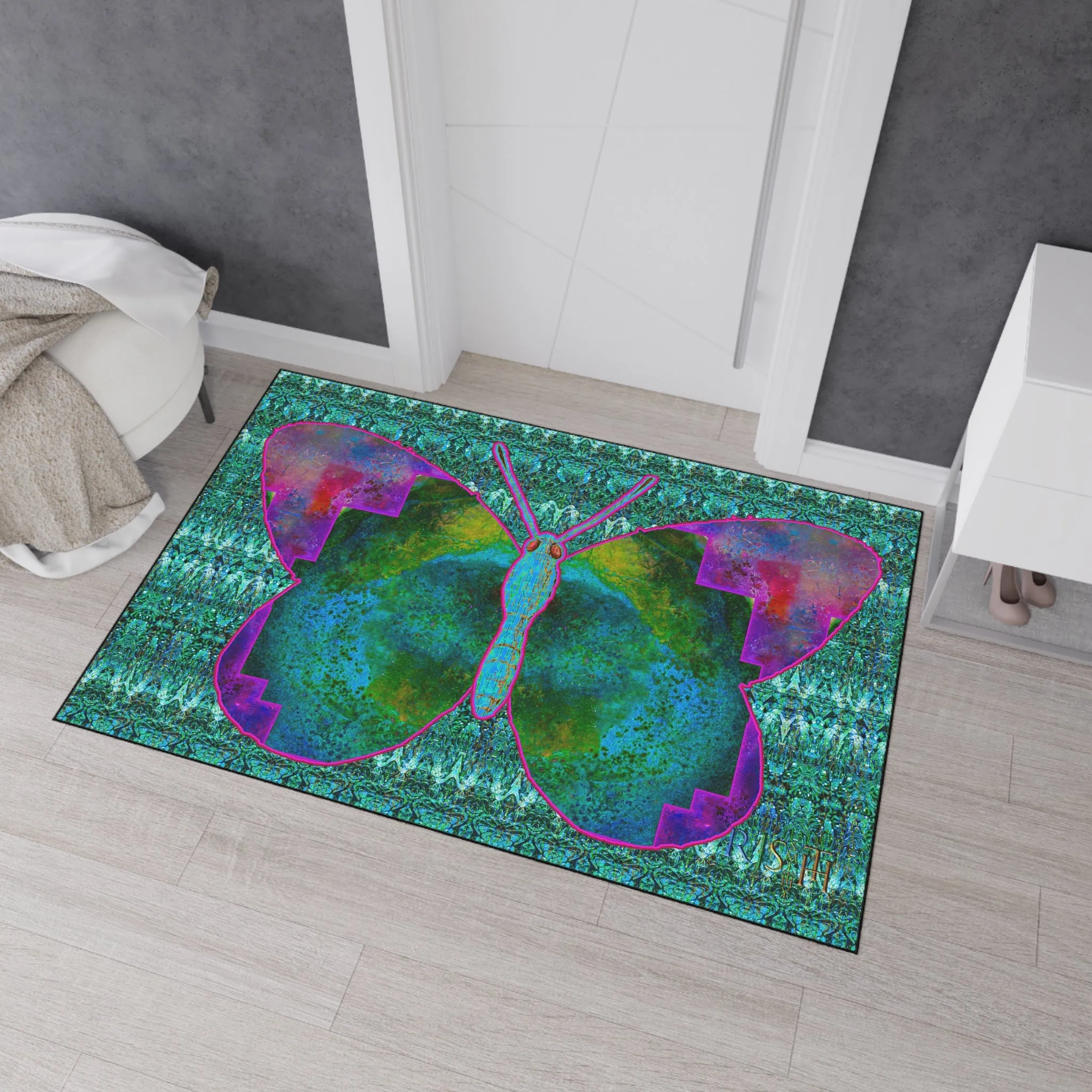 Heavy Duty Floor Mat (Butterfly Glade Denizen & Samhain Dream Thaw 12 & Blue Logo@Alchemic) RJSTH@Fabric#11_6 of 16 RJSTHw2025 RJS