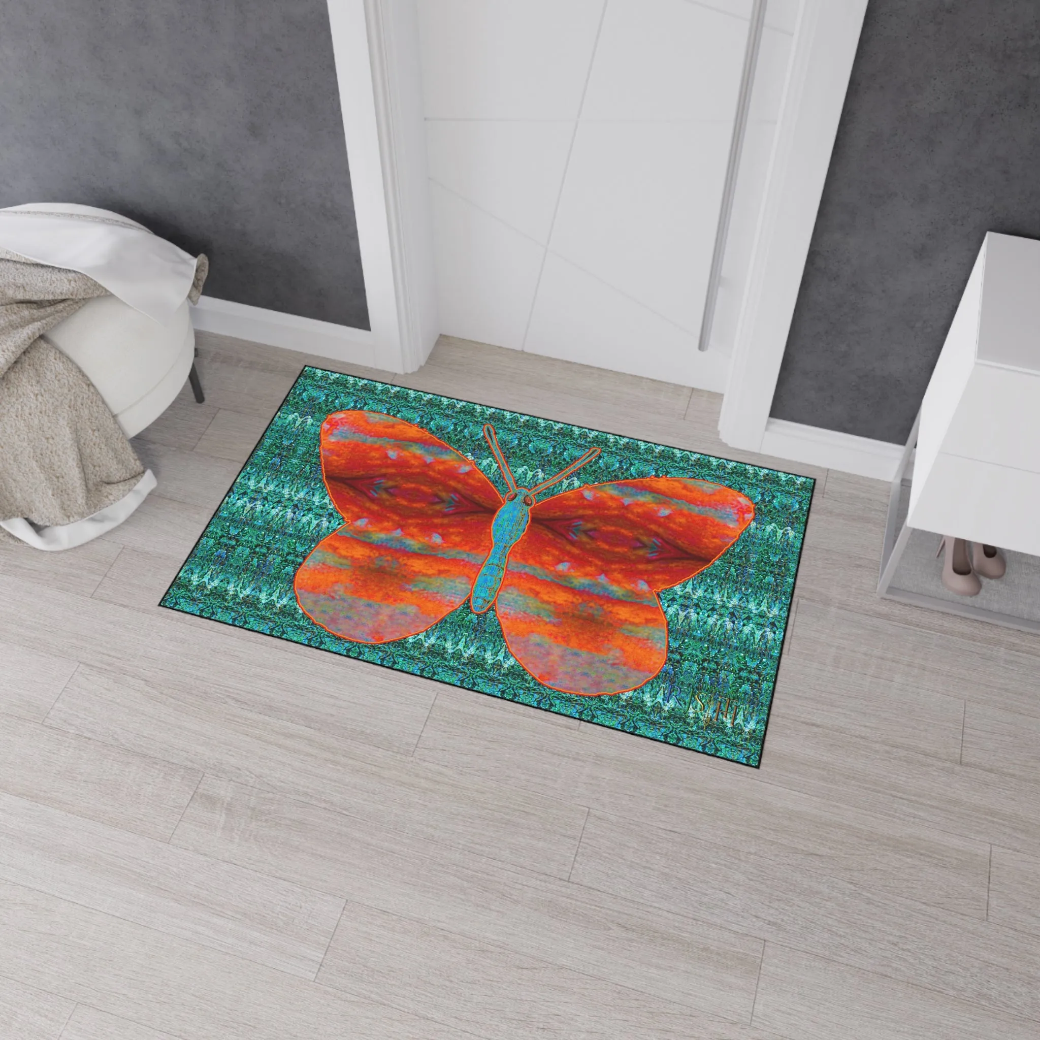 Heavy Duty Floor Mat (Butterfly Glade Denizen & Samhain Dream Thaw 12 & Blue Logo@Alchemic) RJSTH@Fabric#12_10 of 16 RJSTHw2025 RJS