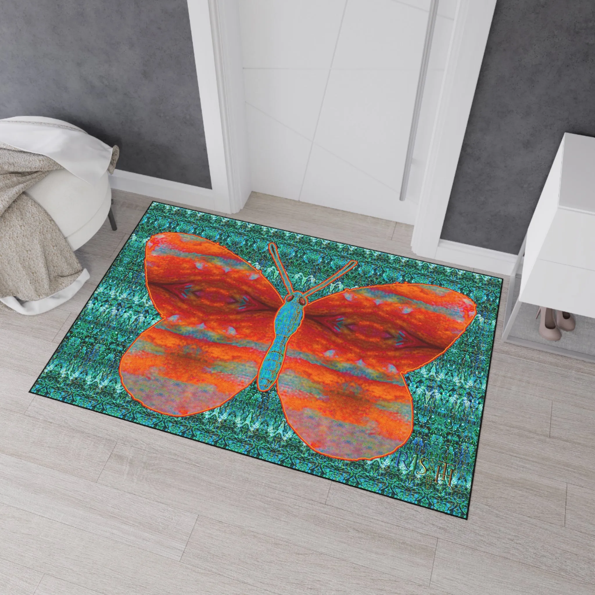 Heavy Duty Floor Mat (Butterfly Glade Denizen & Samhain Dream Thaw 12 & Blue Logo@Alchemic) RJSTH@Fabric#12_10 of 16 RJSTHw2025 RJS