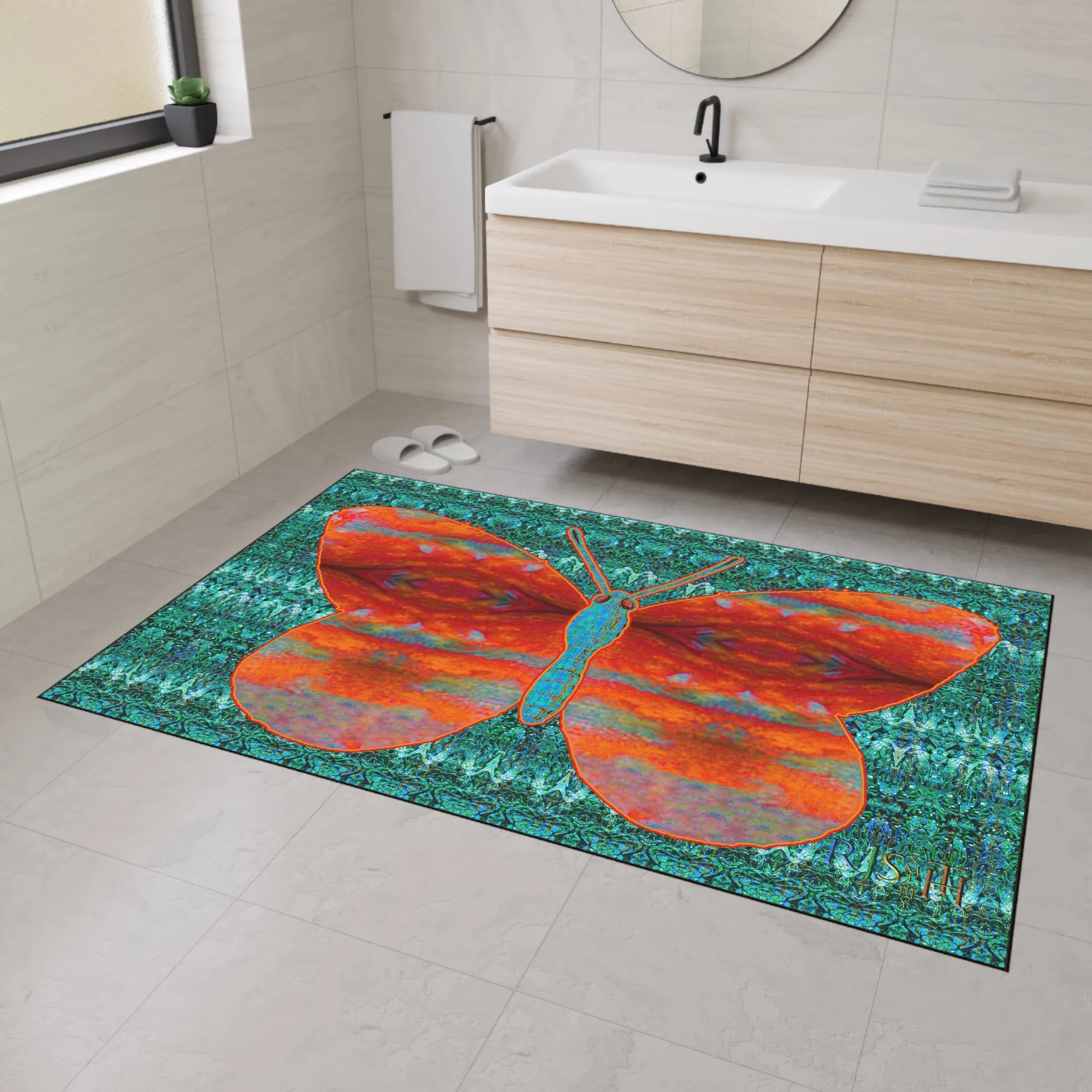 Heavy Duty Floor Mat (Butterfly Glade Denizen & Samhain Dream Thaw 12 & Blue Logo@Alchemic) RJSTH@Fabric#12_10 of 16 RJSTHw2025 RJS