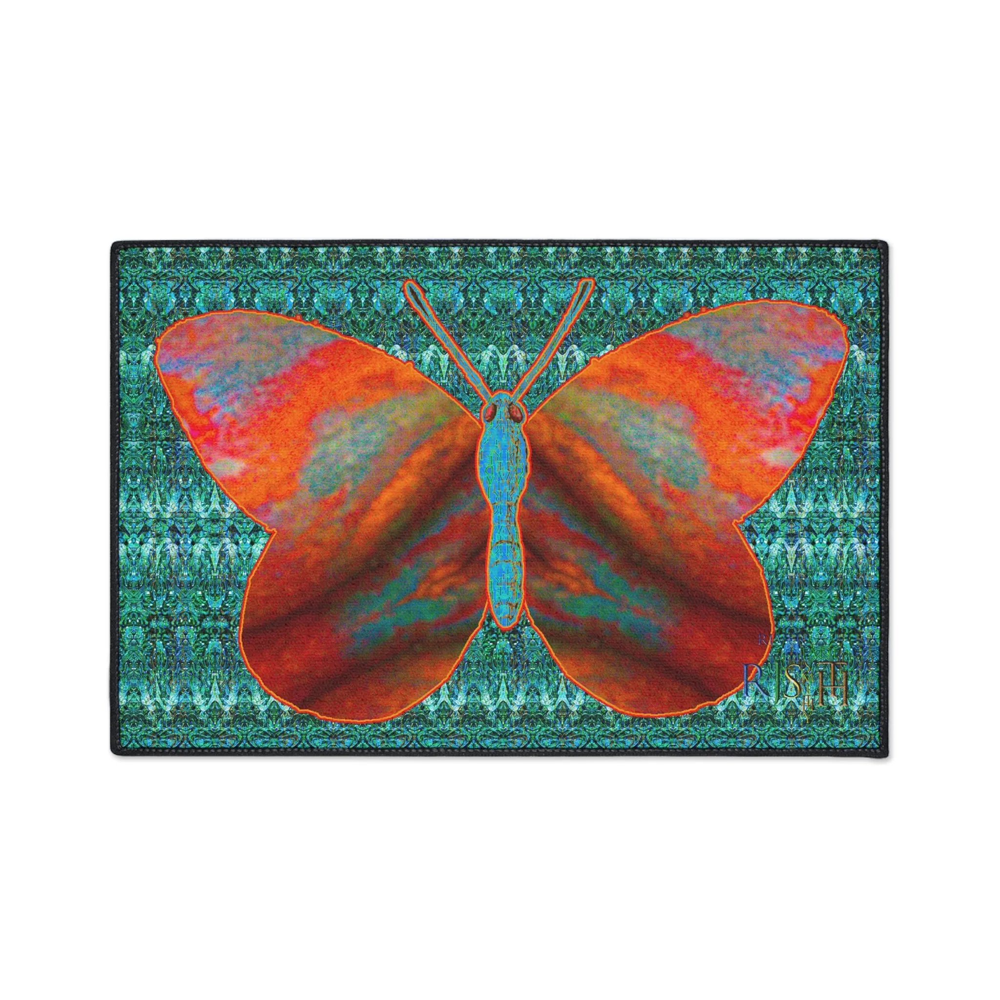 Heavy Duty Floor Mat (Butterfly Glade Denizen & Samhain Dream Thaw 12 & Blue Logo@Alchemic) RJSTH@Fabric#12_12 of 16 RJSTHw2025 RJS