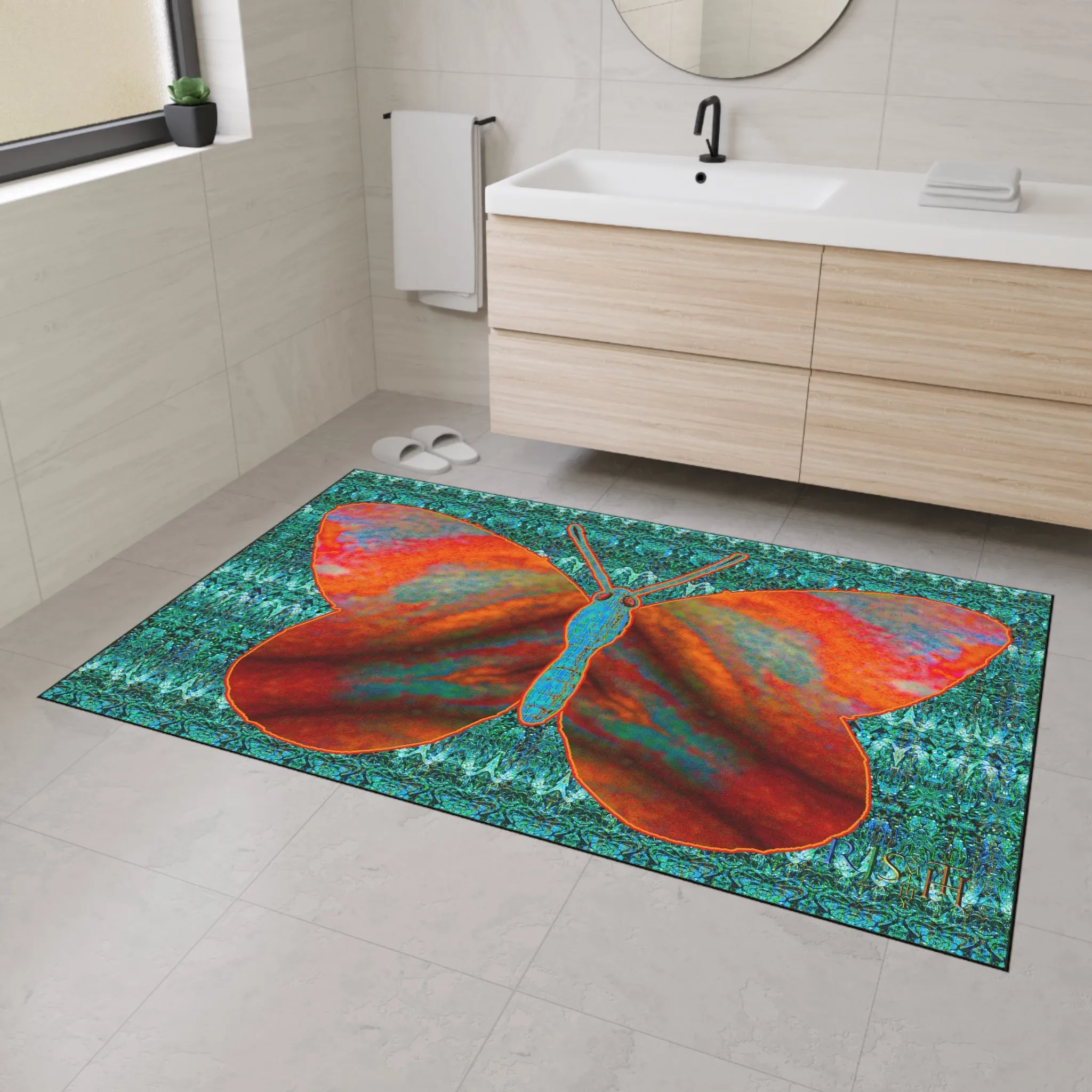 Heavy Duty Floor Mat (Butterfly Glade Denizen & Samhain Dream Thaw 12 & Blue Logo@Alchemic) RJSTH@Fabric#12_12 of 16 RJSTHw2025 RJS