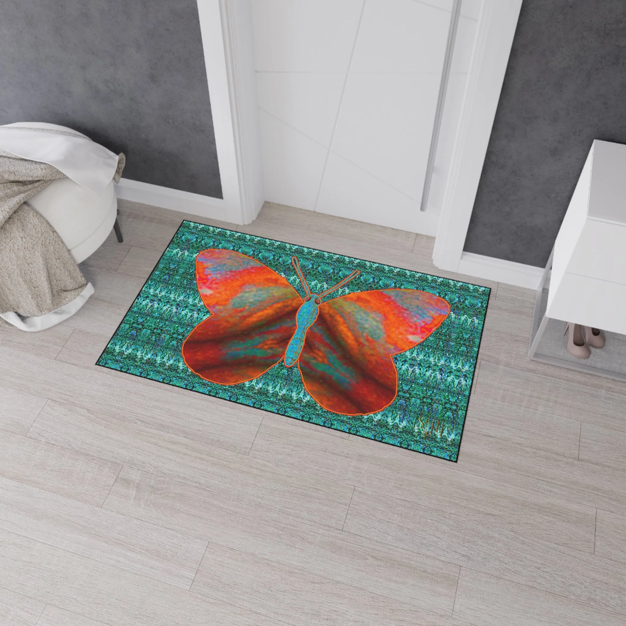 Heavy Duty Floor Mat (Butterfly Glade Denizen & Samhain Dream Thaw 12 & Blue Logo@Alchemic) RJSTH@Fabric#12_12 of 16 RJSTHw2025 RJS