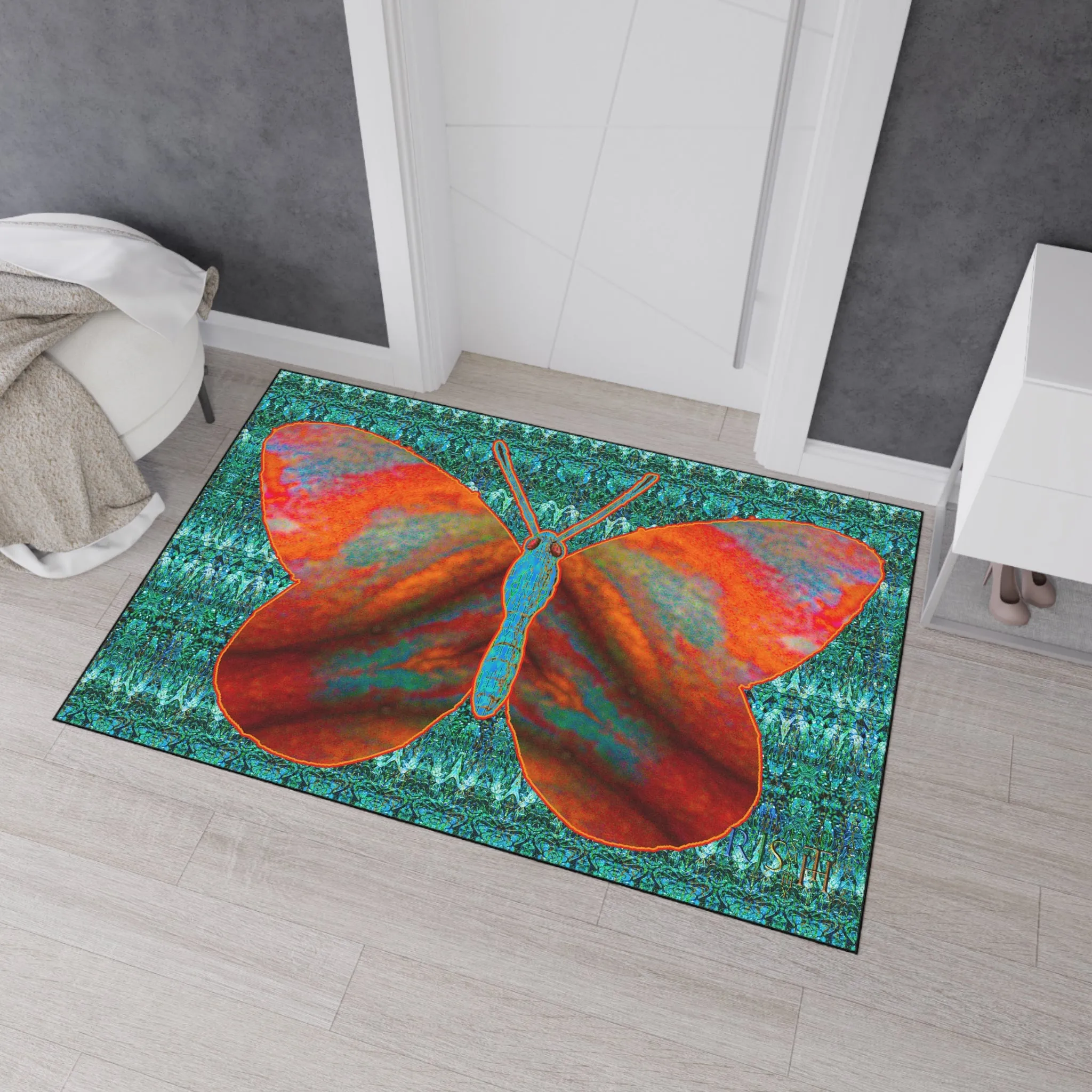 Heavy Duty Floor Mat (Butterfly Glade Denizen & Samhain Dream Thaw 12 & Blue Logo@Alchemic) RJSTH@Fabric#12_12 of 16 RJSTHw2025 RJS