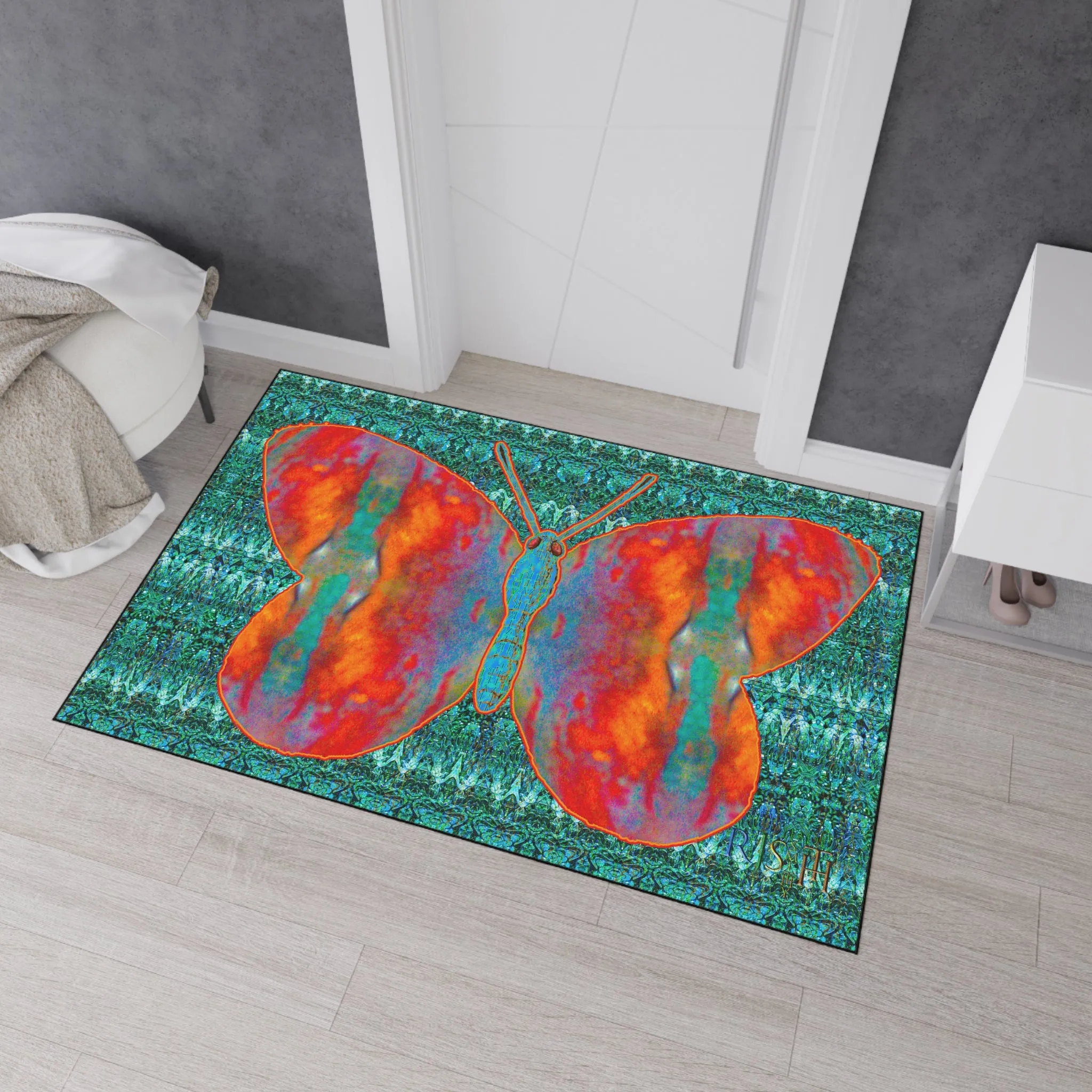 Heavy Duty Floor Mat (Butterfly Glade Denizen & Samhain Dream Thaw 12 & Blue Logo@Alchemic) RJSTH@Fabric#12_15 of 16 RJSTHw2025 RJS